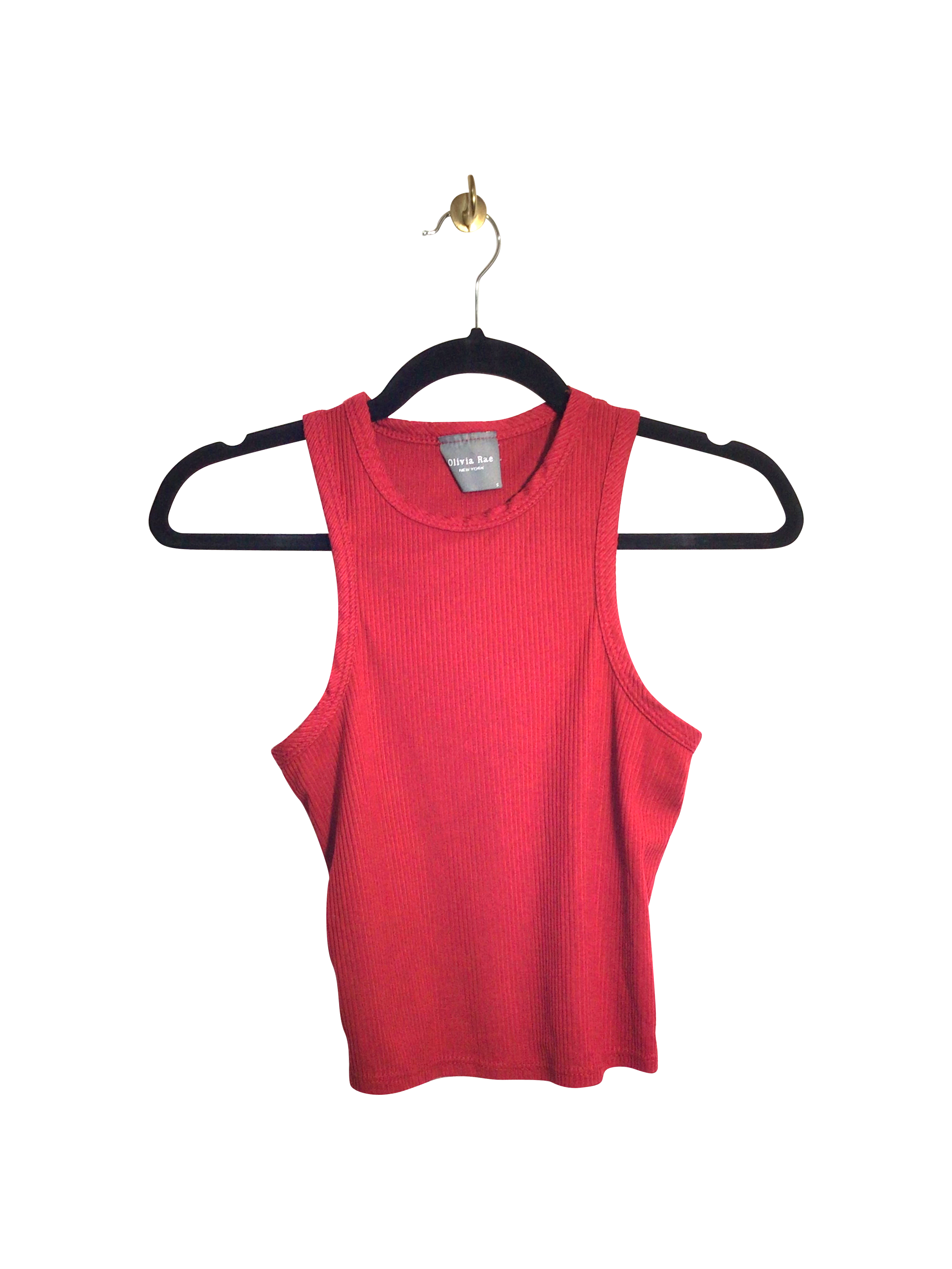 OLIVIA RAE Stylish Women's Red Crop Tops in Regular Fit - Size S