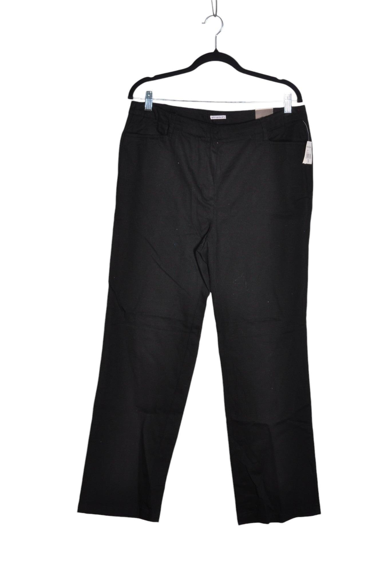 COTTON GINNY Stylish Women's Black Regular Fit Straight-Legged Jeans - Size 15
