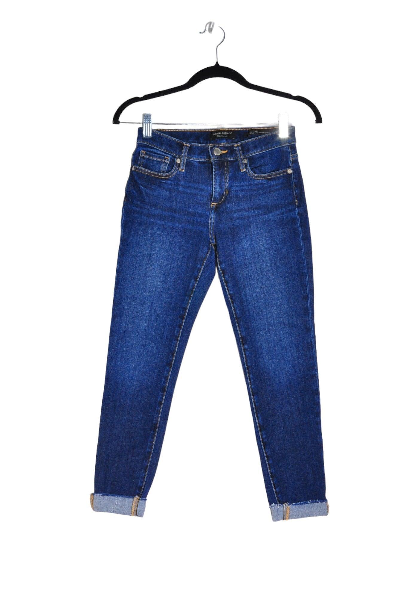 BANANA REPUBLIC Stylish Women's Blue Regular-Fit Straight-Legged Jeans Size 24
