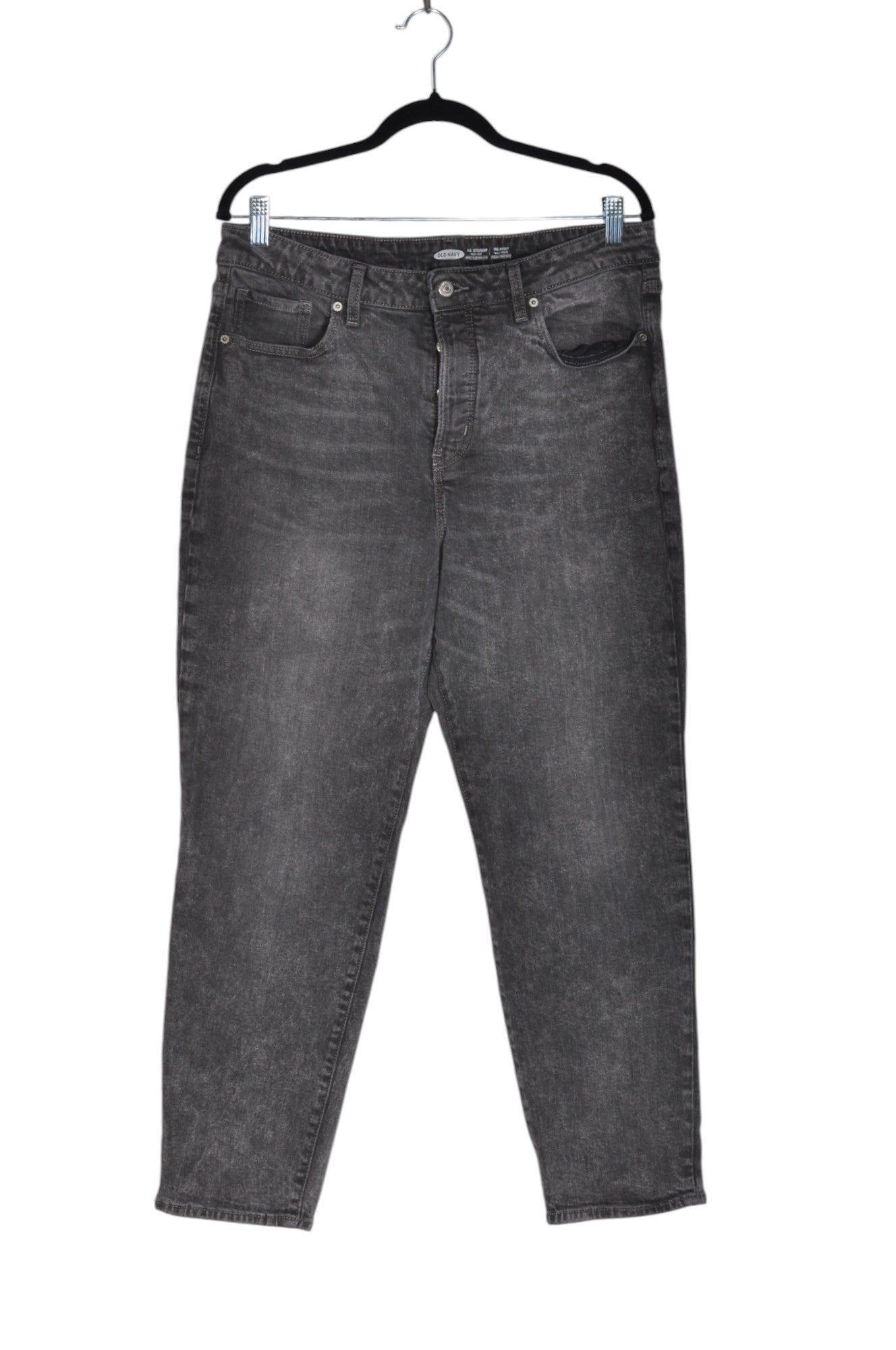 Pre - loved OLD NAVY Women's Gray Regular - fit Straight - Legged Jeans Size 14