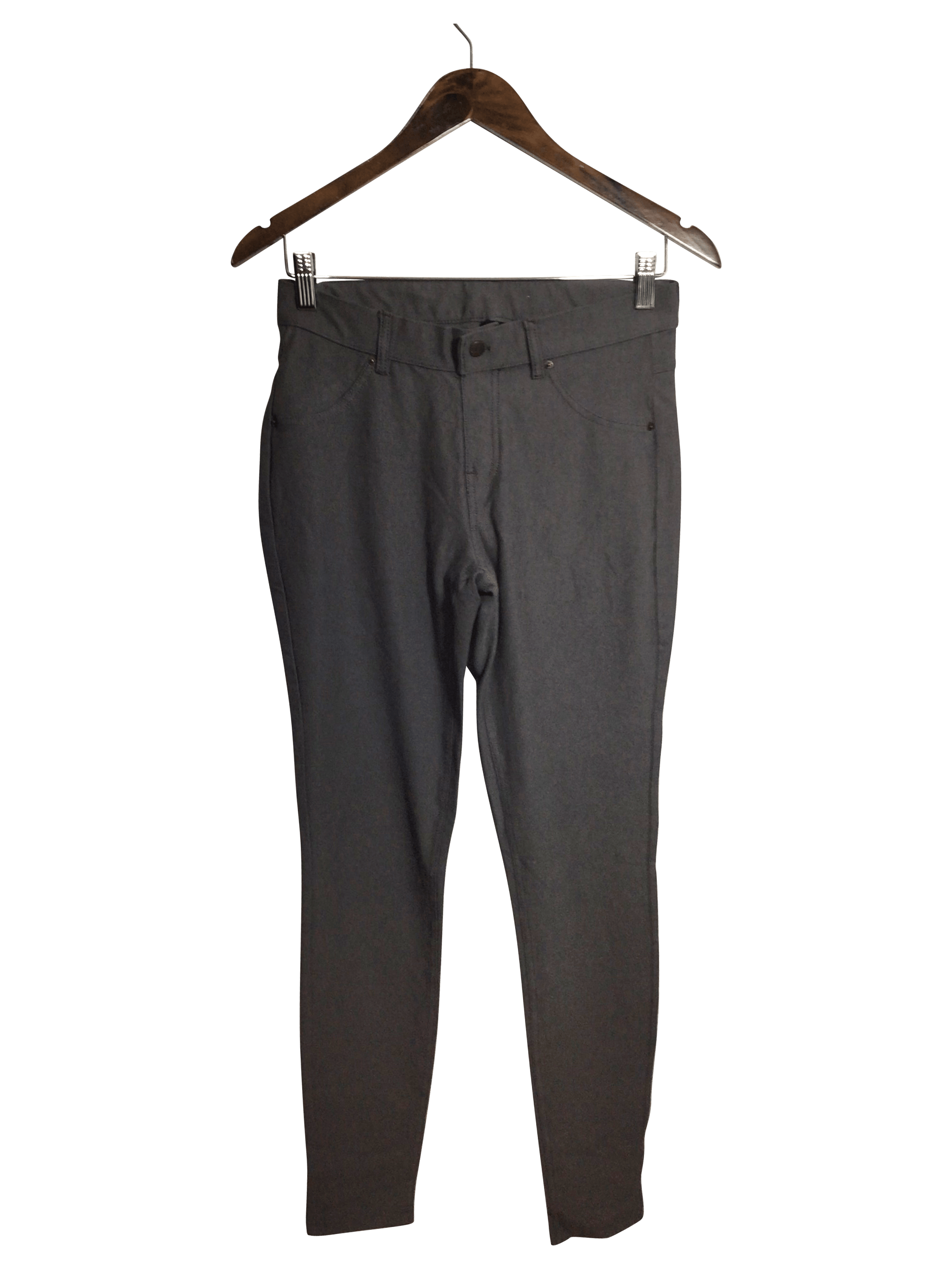 HUE Women's Stylish Gray Regular-Fit Straight-Legged Jeans - Size M