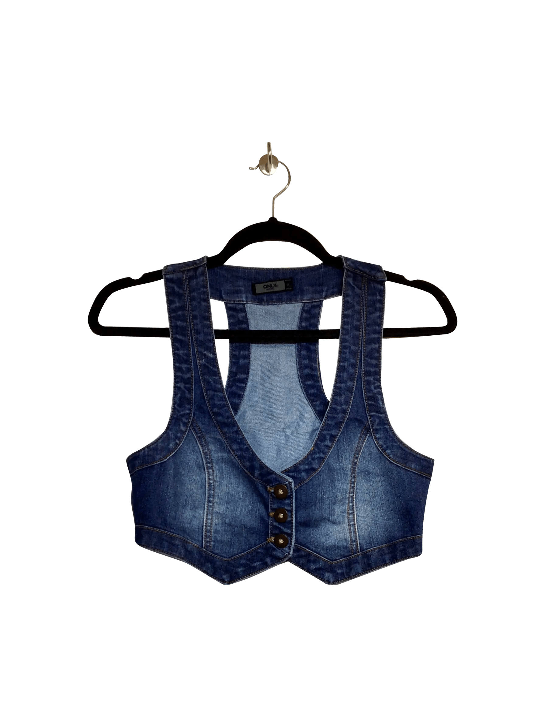 ONLY Stylish Regular Fit Blue Crop Top - Size 36