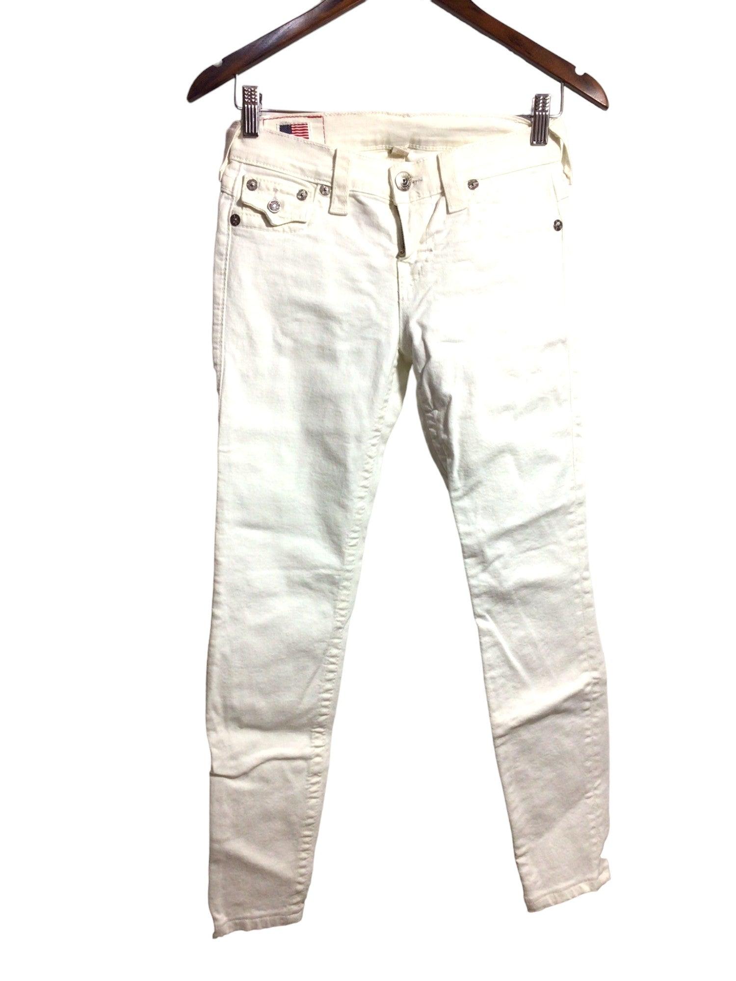 LEVI'S Second-Hand White Regular-Fit Women's Straight-Legged Jeans Size 25
