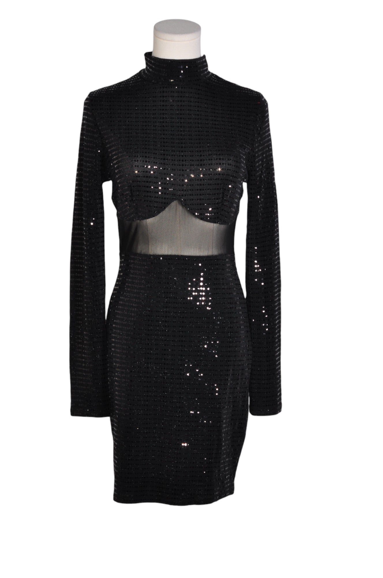 FASHION NOVA Stylish Women's Black Regular Fit Bodycon Dress - Size L