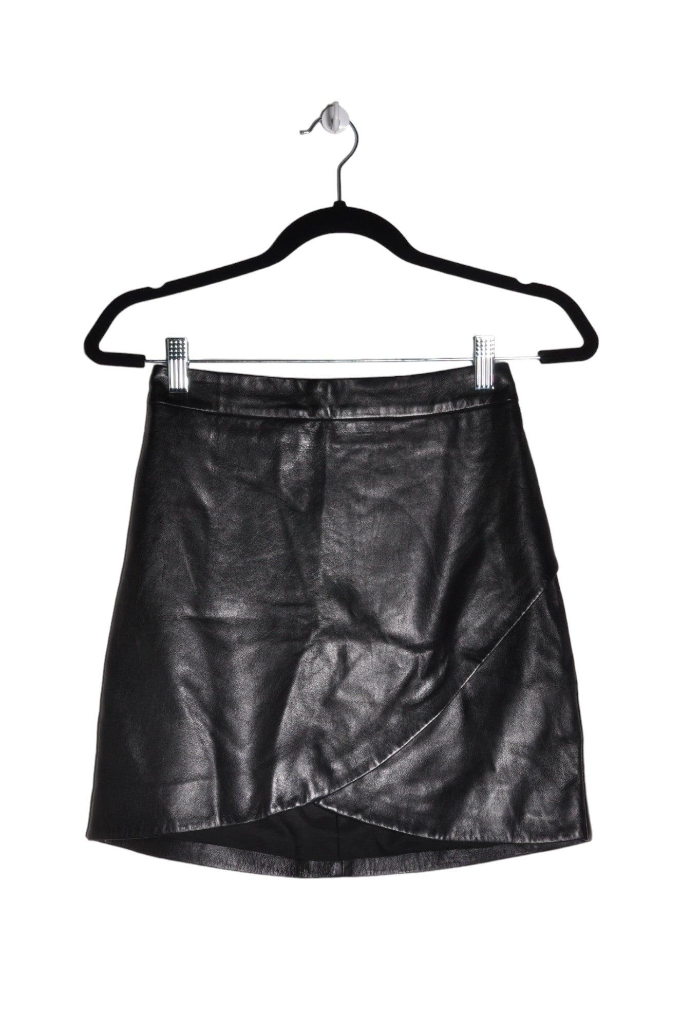 BANANA REPUBLIC Women's Stylish Black Regular-Fit Casual Leather Skirt Size 0