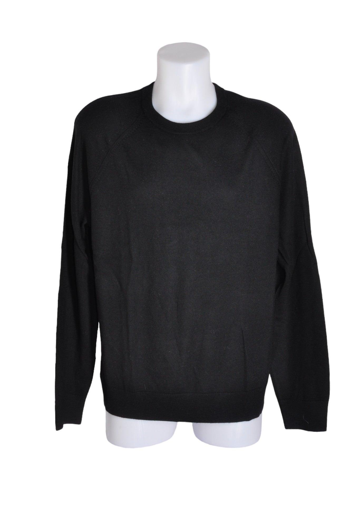 BANANA REPUBLIC Men's Classic Regular Fit Black Long Sleeve Crew Neck T-Shirt - Size L
