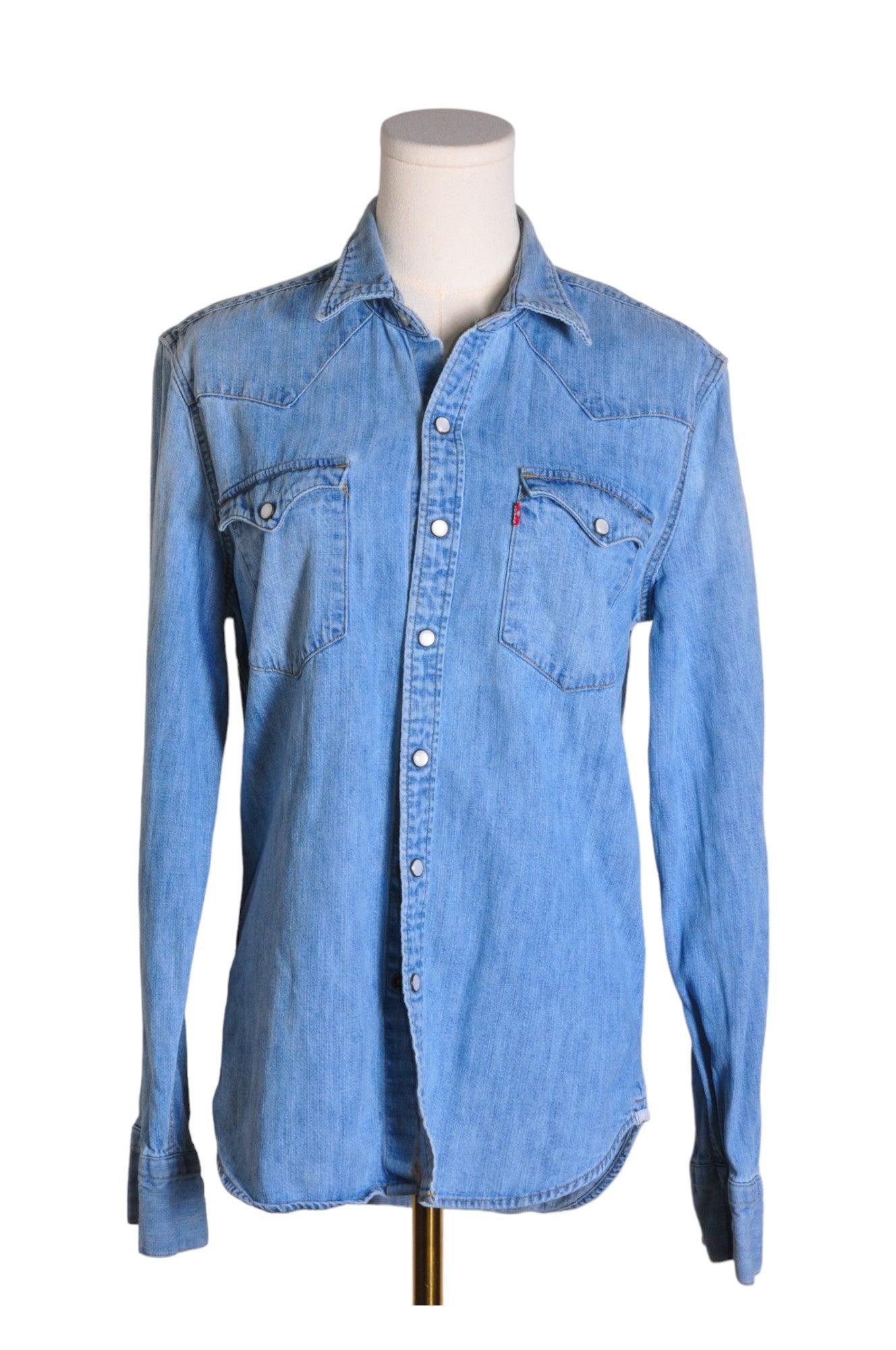 LEVI'S Stylish Women's Blue Denim Regular-Fit Tops - Size S