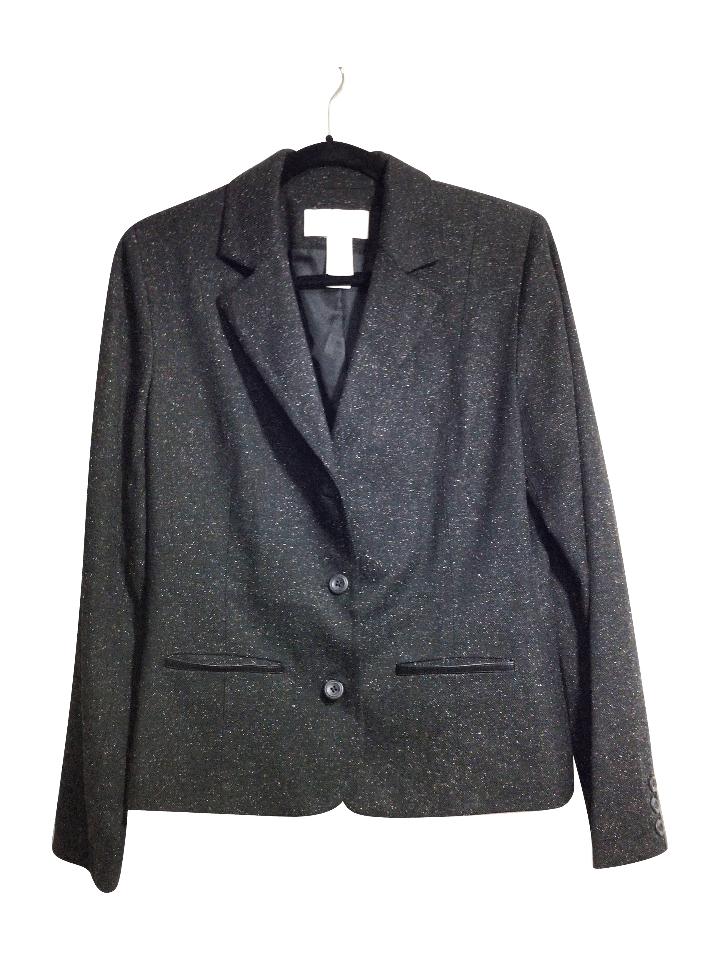 LIZ CLAIBORNE Black Regular Fit Blazers - Size 10, Second Hand