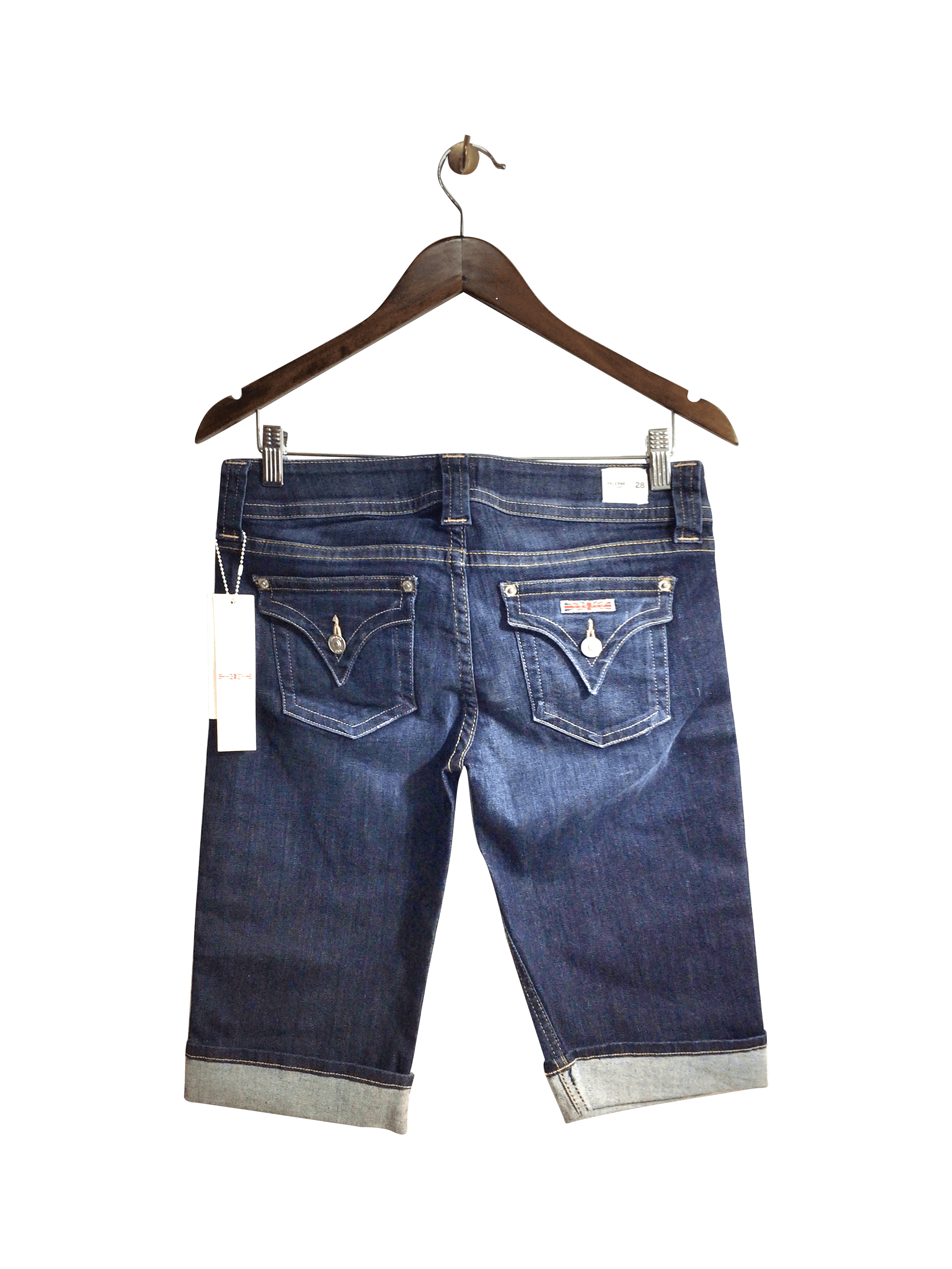 Fashionable HUDSON Women's Blue Regular Fit Denim Shorts - Size 28