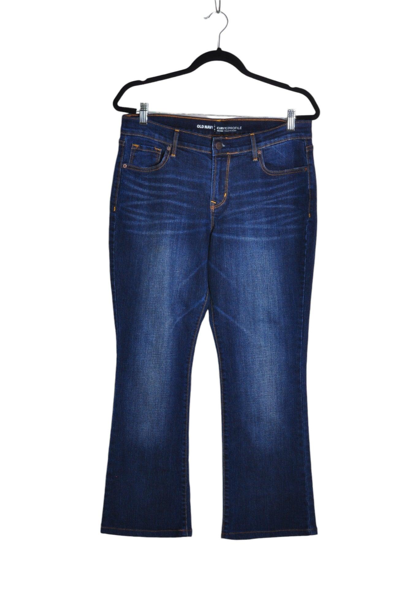 OLD NAVY Women's Stylish Blue Regular Fit Straight-Legged Jeans - Size 12
