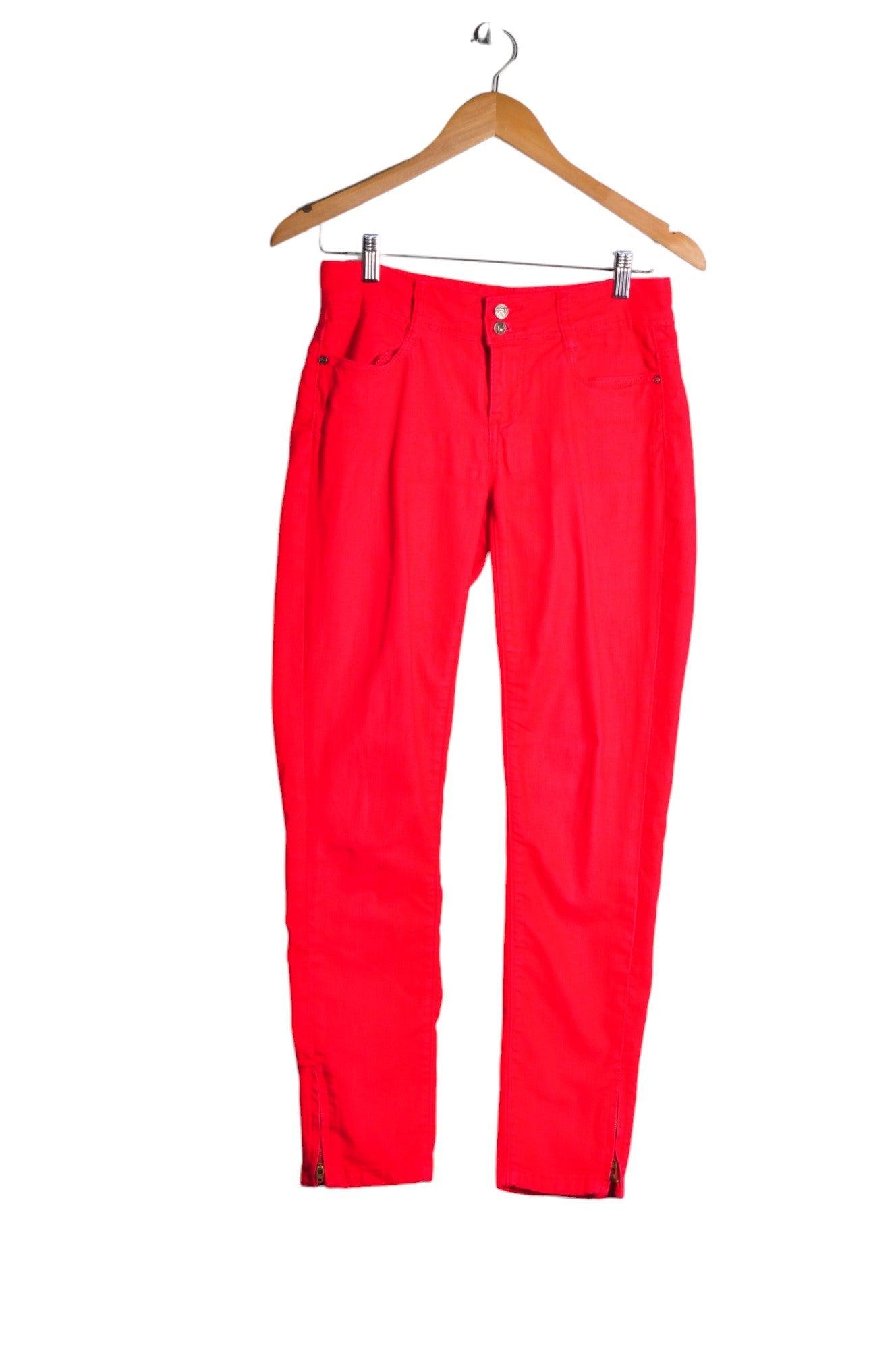 PARASUCO Stylish Women's Red Straight-Legged Regular Fit Jeans - Size 2