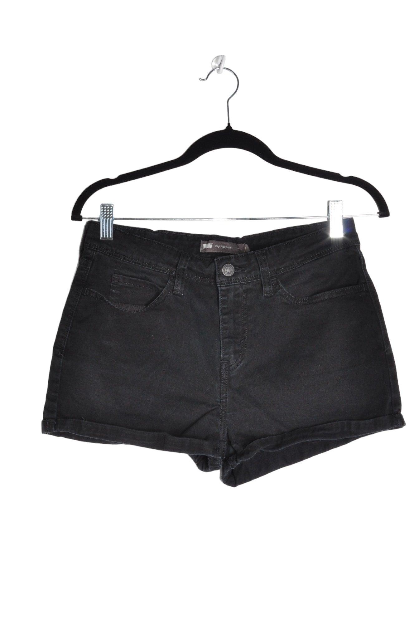 LEVI'S Stylish Women's Black Regular Fit Denim Shorts - Size 28