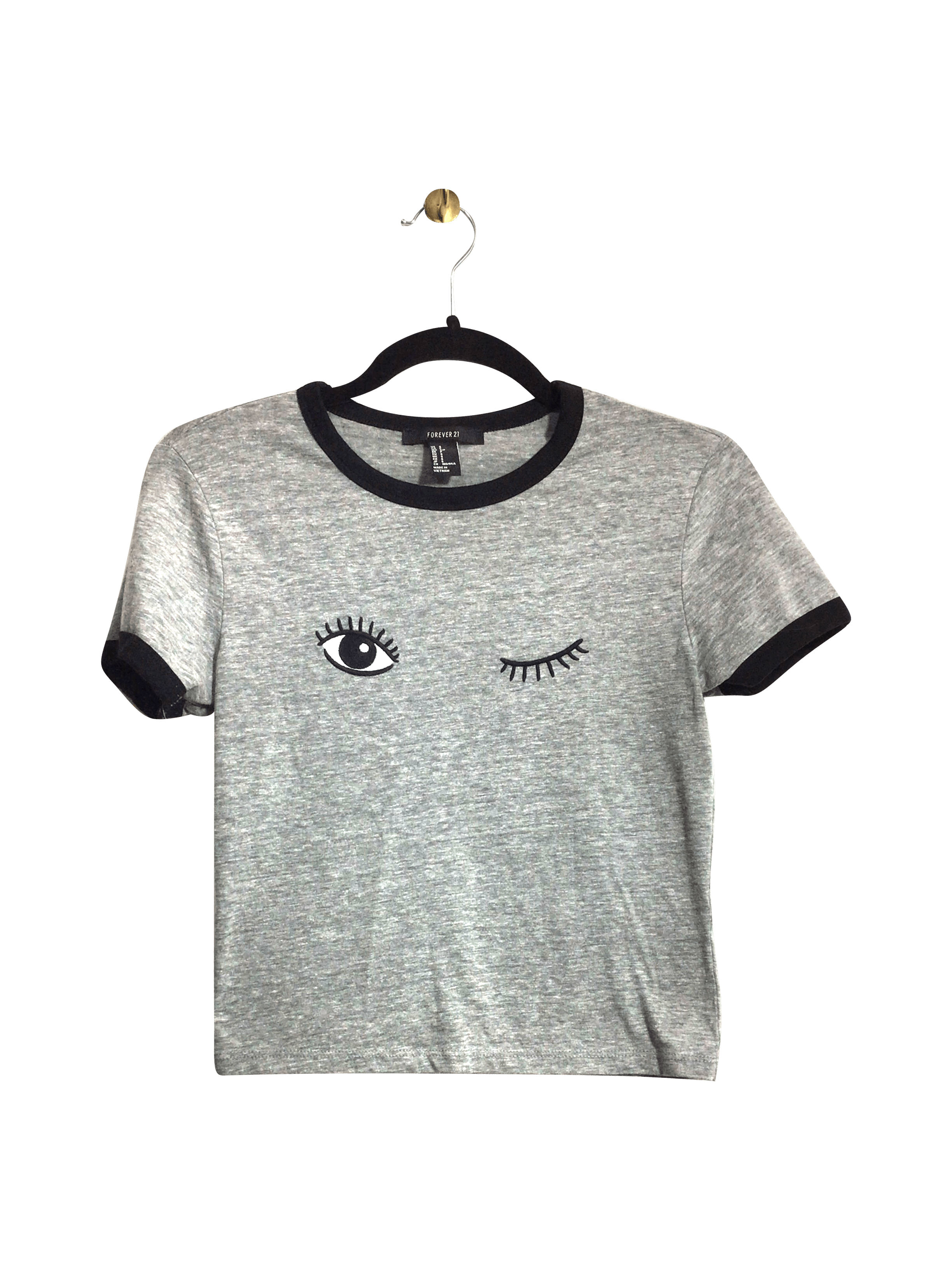 FOREVER 21 Stylish Women's Gray Regular Fit T-Shirts - Size S
