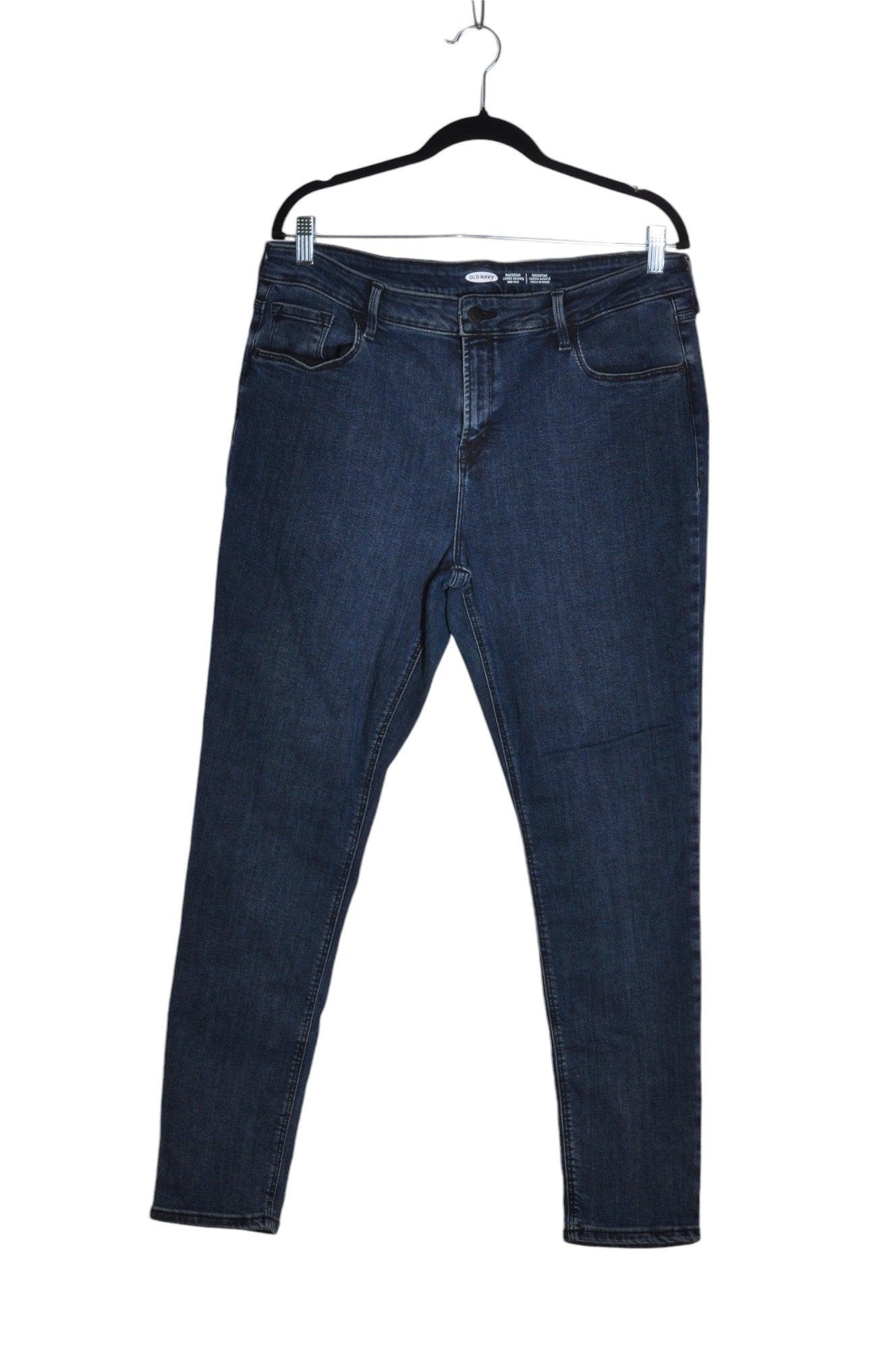 OLD NAVY Second-Hand Women's Blue Regular-Fit Straight-Legged Jeans - Size 16