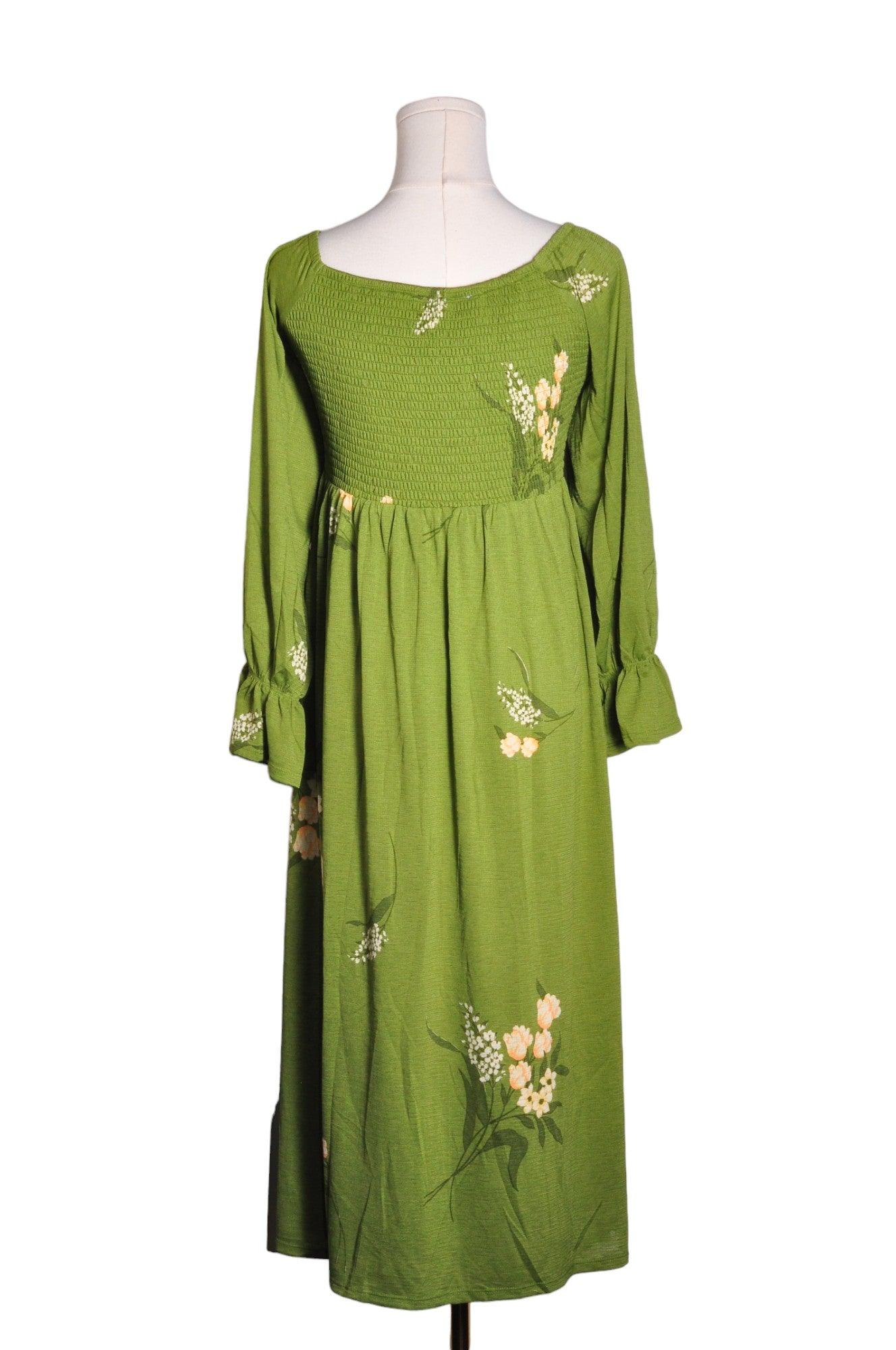LITTLE MOUNTAIN Stylish Women's Green Regular Fit Maxi Dress - Size M