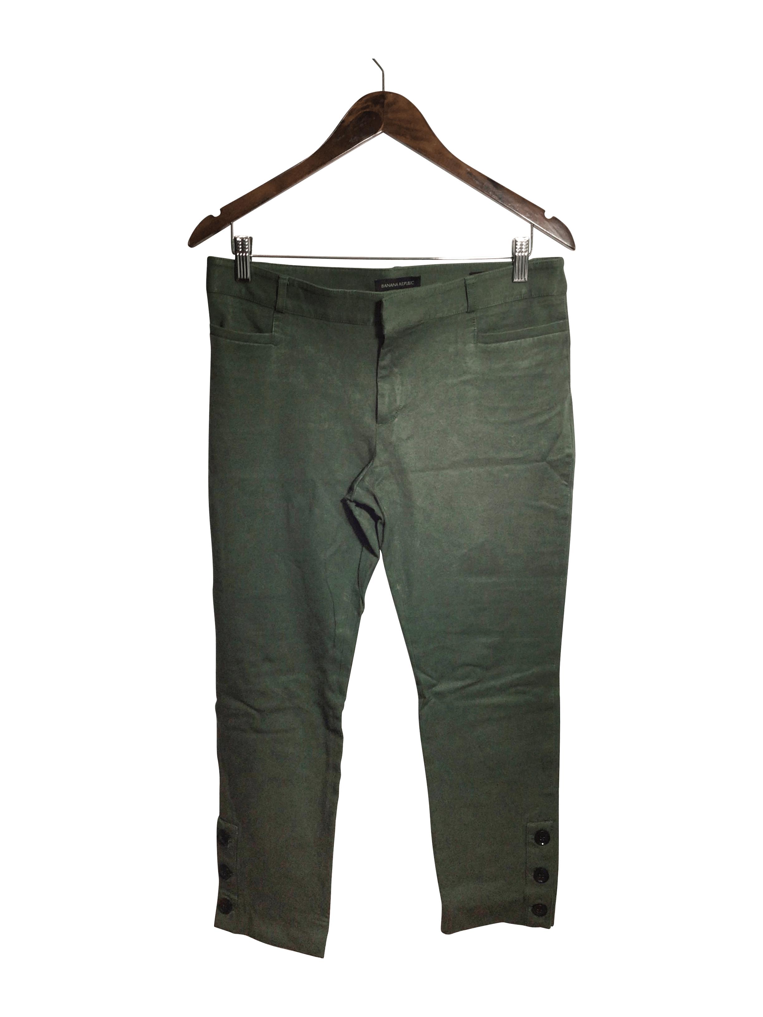 BANANA REPUBLIC Stylish Women's Straight-Legged Regular Fit Green Jeans - Size 10