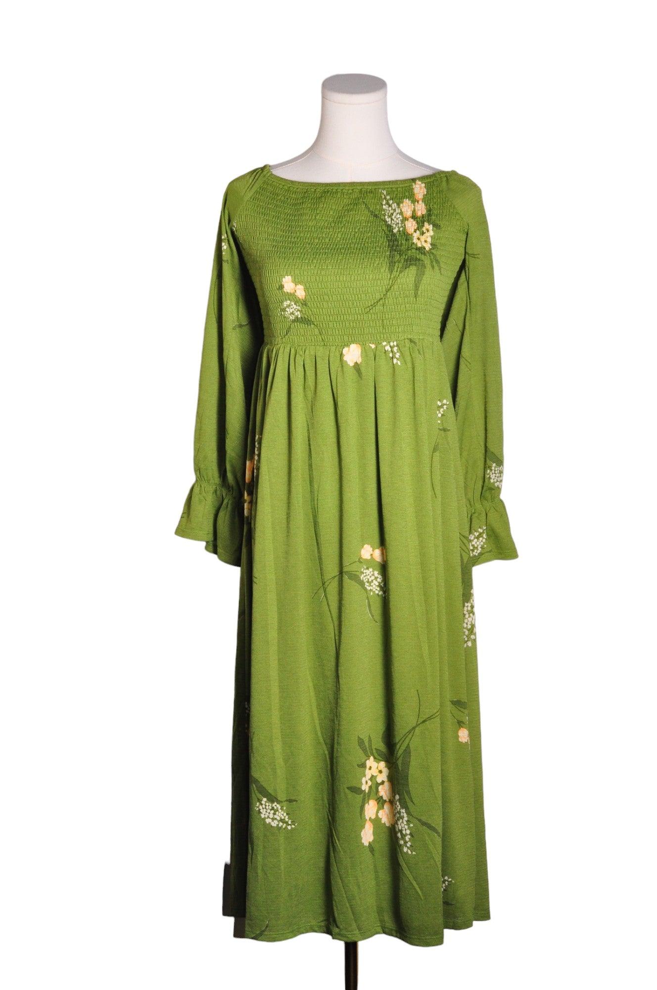 LITTLE MOUNTAIN Stylish Women's Green Regular Fit Maxi Dress - Size M