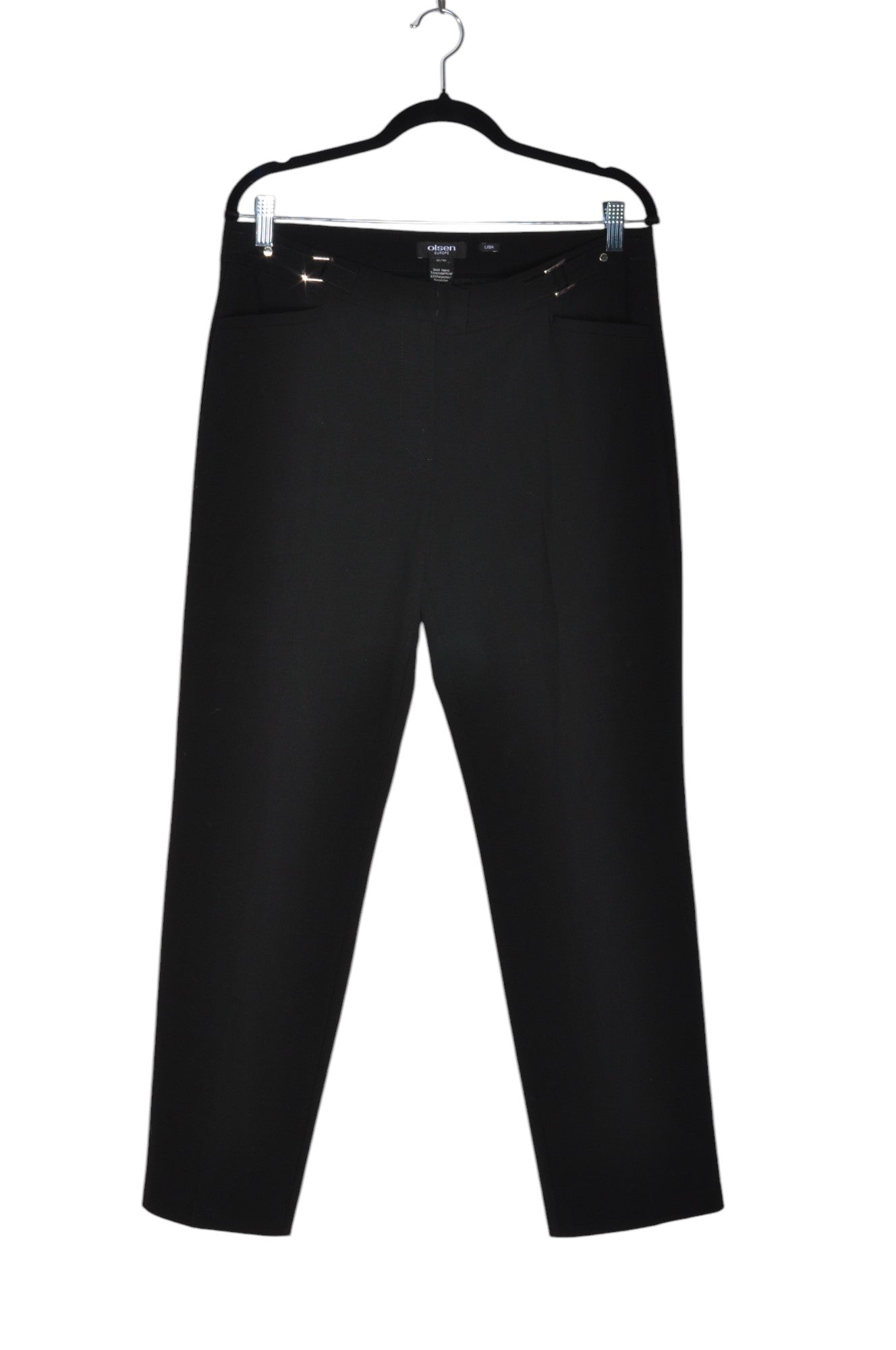 OLSEN Stylish Women's Black Regular Fit Work Pants - Size 10