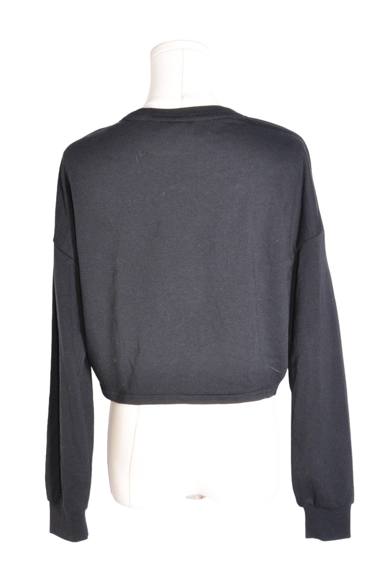 ONLY Second Hand Women's Regular Fit Long Sleeve Black Crop Tops - Size S