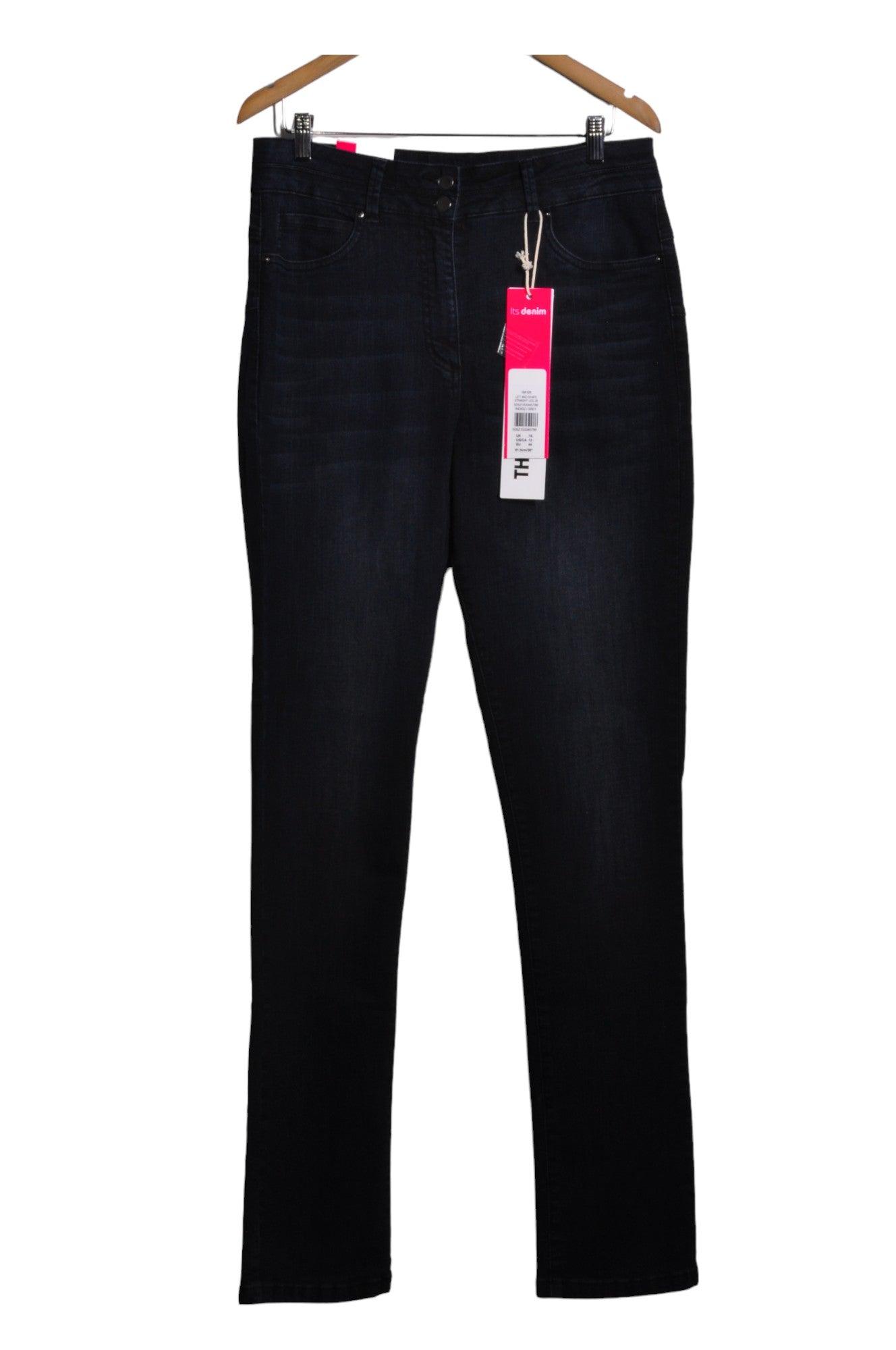 Stylish IT'S DENIM Women's Black Regular-Fit Straight-Legged Jeans - Size 12