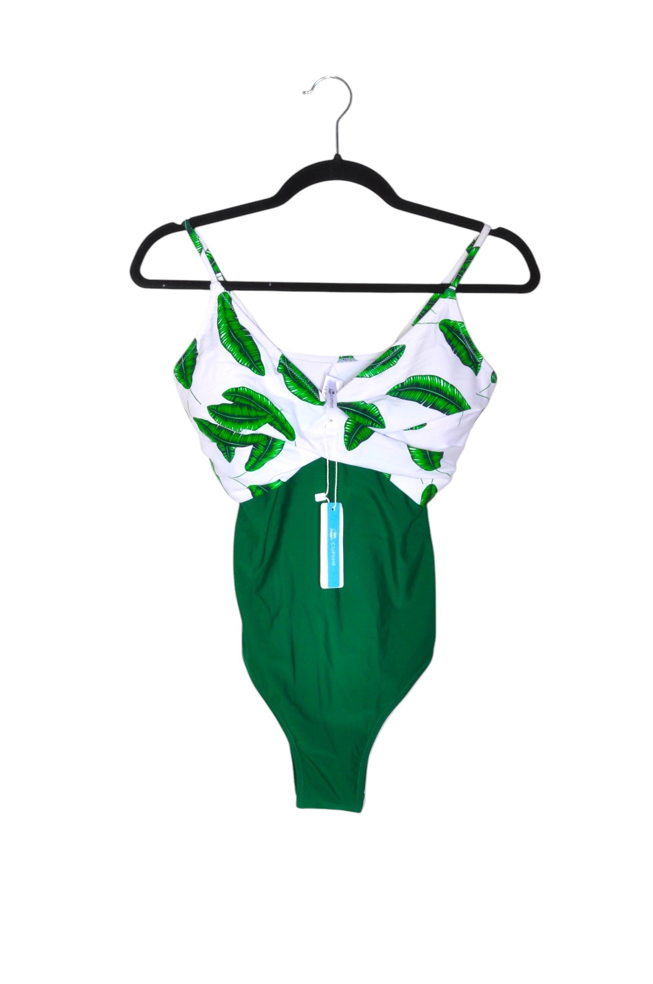 CUPSHE Stylish Women's One Piece Green Swimsuit - Regular Fit, Size M