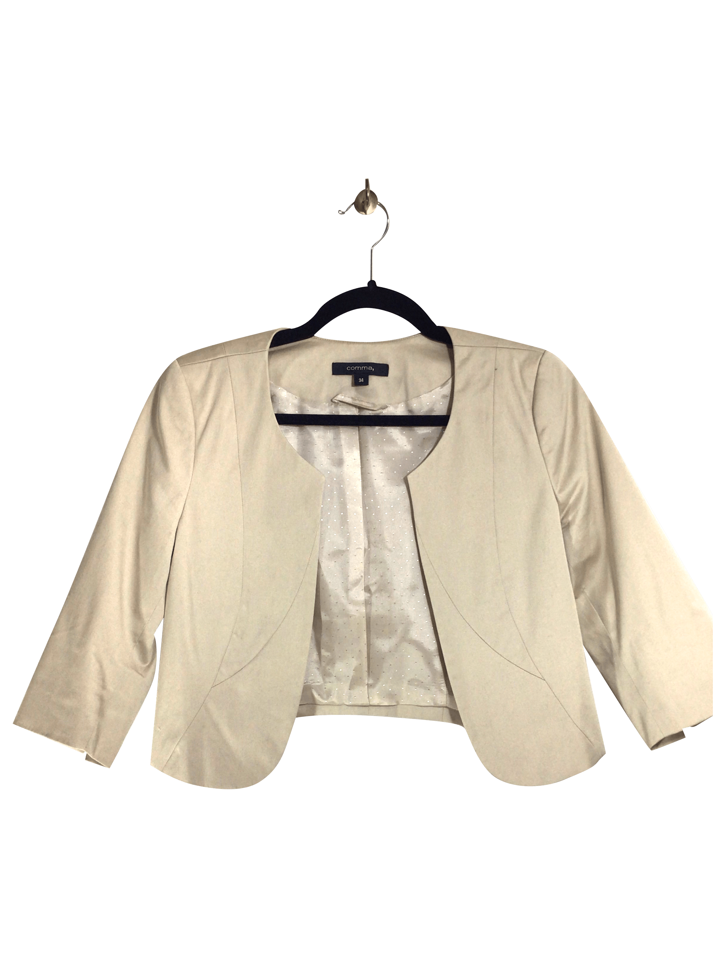 COMMA Regular Fit Beige Blazers - Size 34