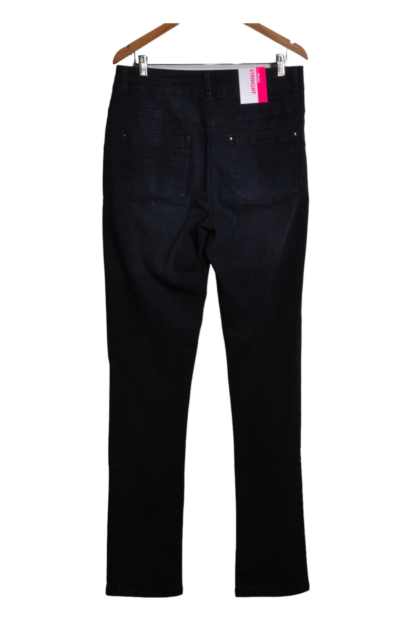 Stylish IT'S DENIM Women's Black Regular-Fit Straight-Legged Jeans - Size 12