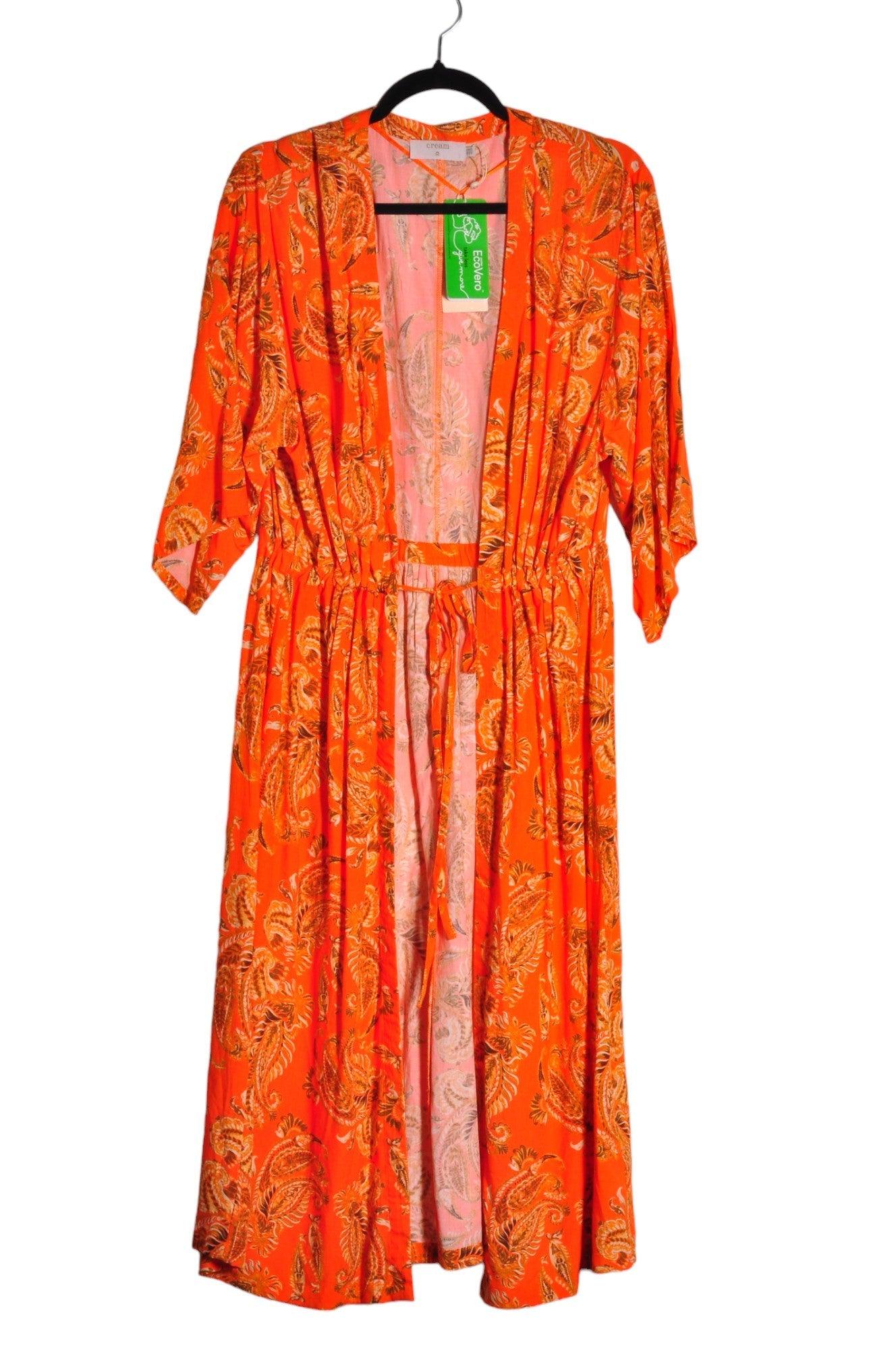 Stunning CREAM Women's Orange Wrap Dress in Regular Fit - Size S