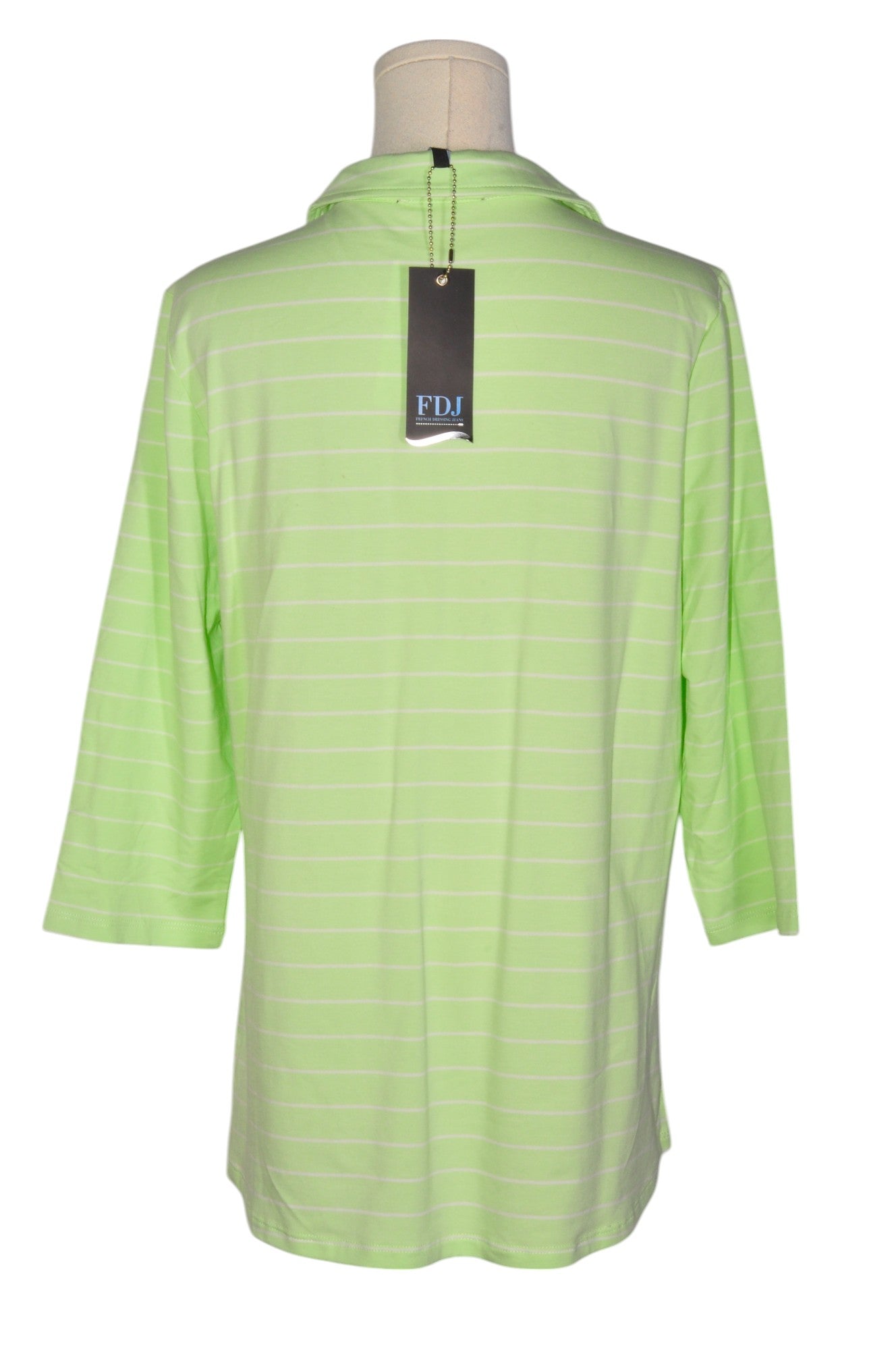 Stylish FDJ Green Regular Fit Men's Long Sleeve V-Neck T-Shirt - Size L