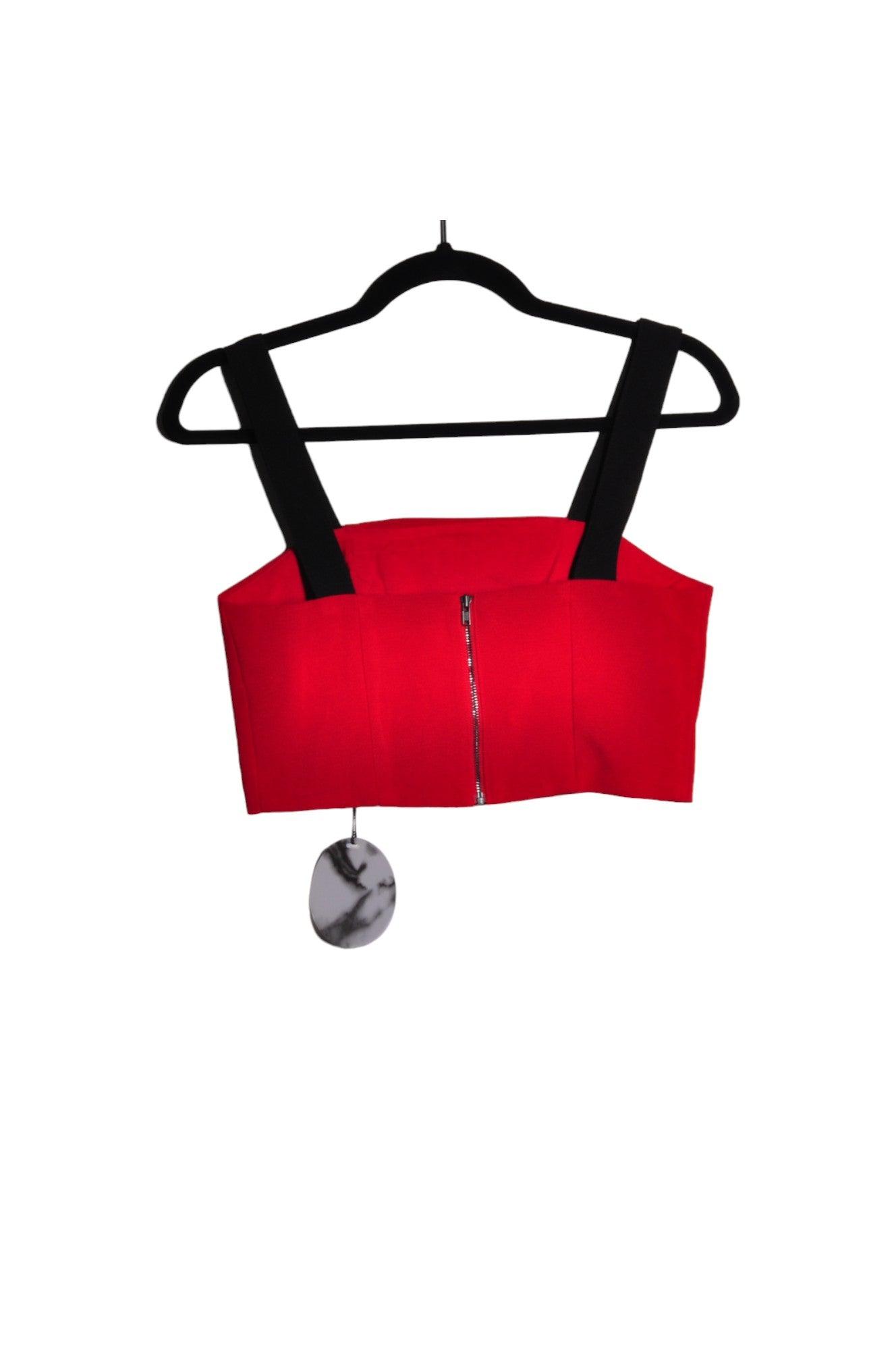 Stylish LINE & DOT Women's Red Regular Fit Crop Tops - Size XS