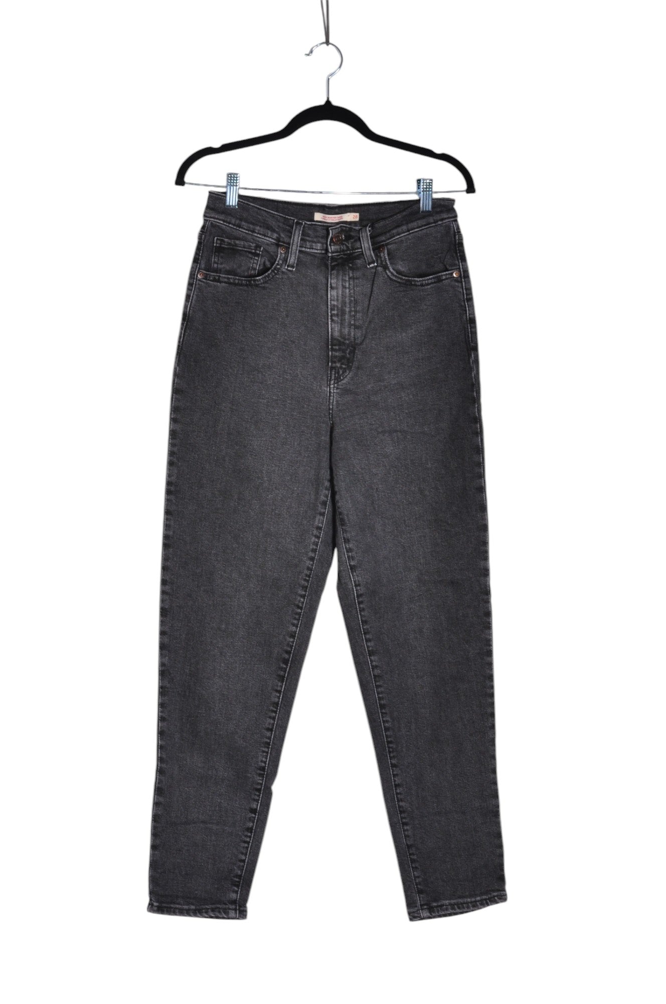 LEVI'S Stylish Women's Black Regular Fit Straight-Legged Second-Hand Jeans - Size 28