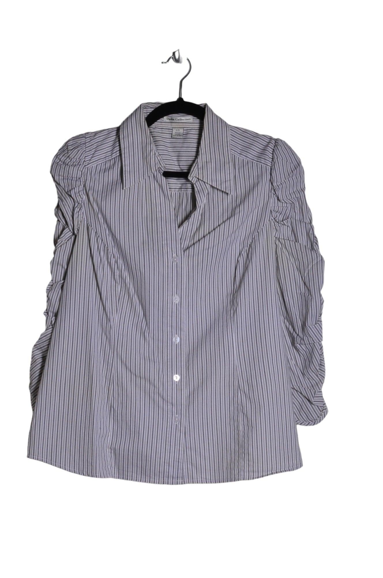 DALIA COLLECTION Stylish Women's White Button - Down Regular - Fit Tops in Size L