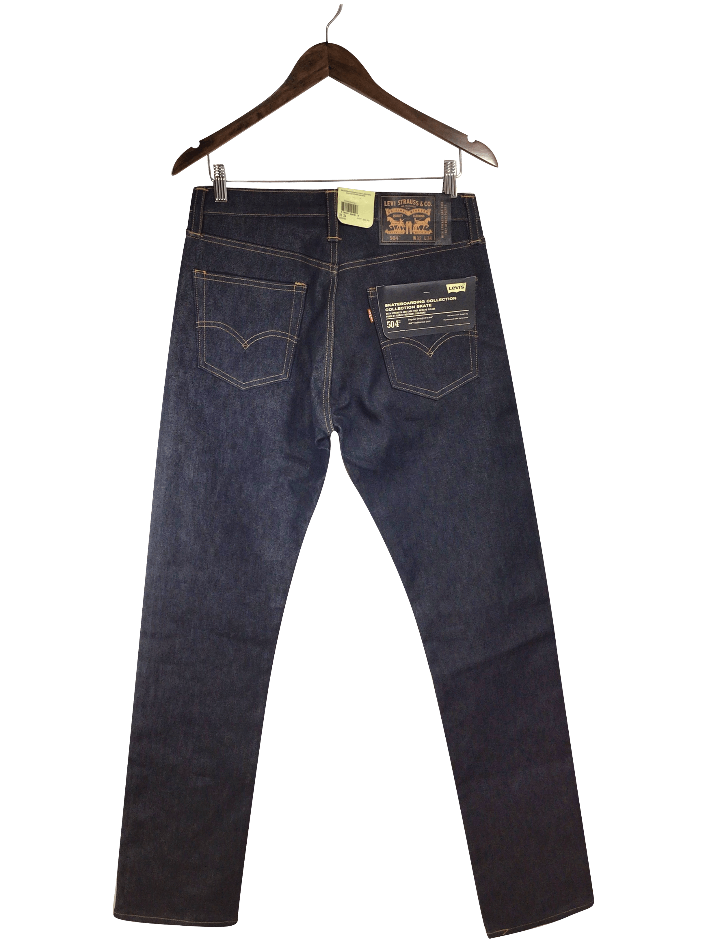 Stylish LEVI'S Second-Hand Women's Blue Regular Fit Straight-Legged Jeans - Size 32x34