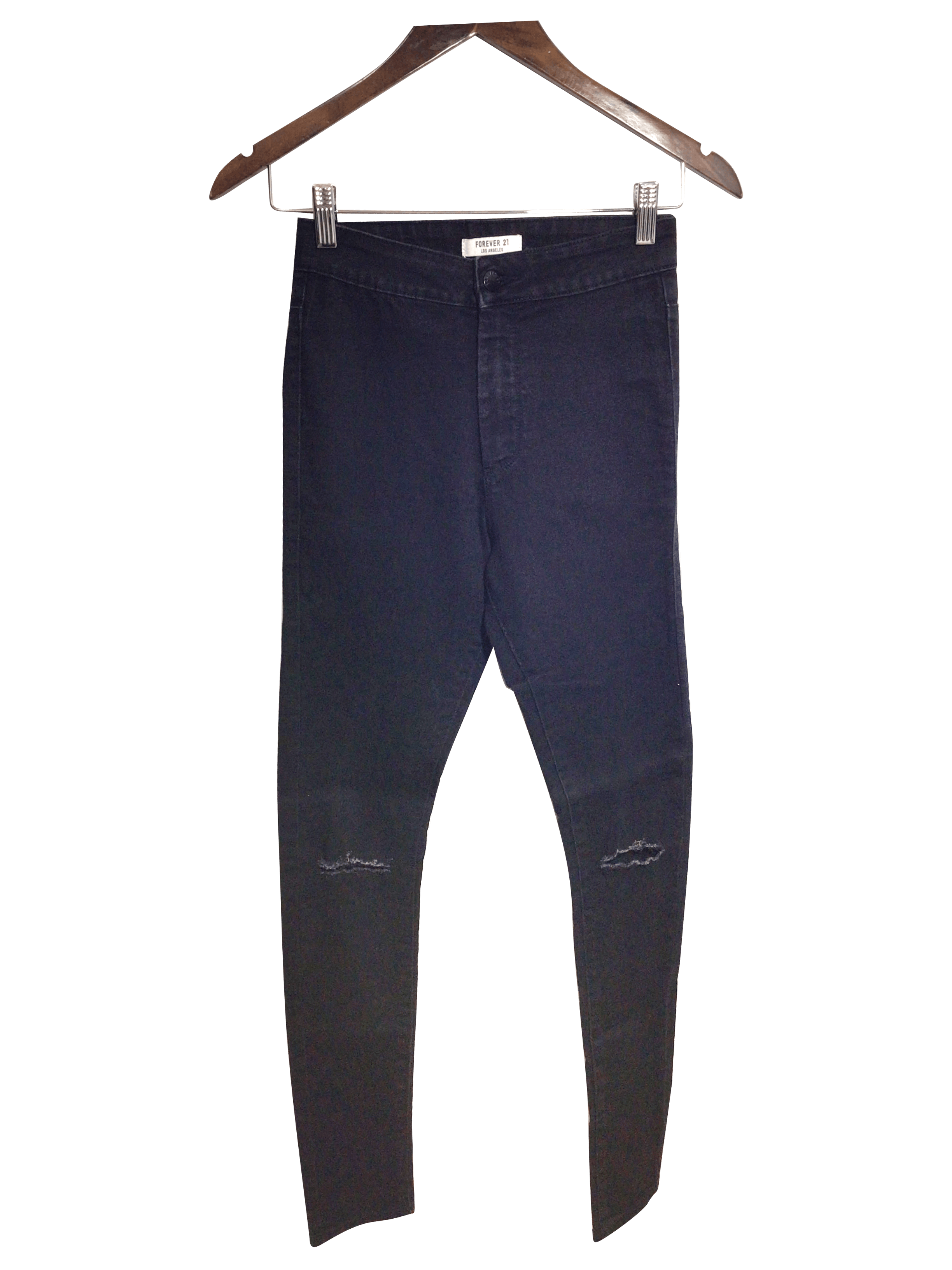 FOREVER 21 Stylish Women's Black Regular Fit Straight-Legged Jeans Size 24