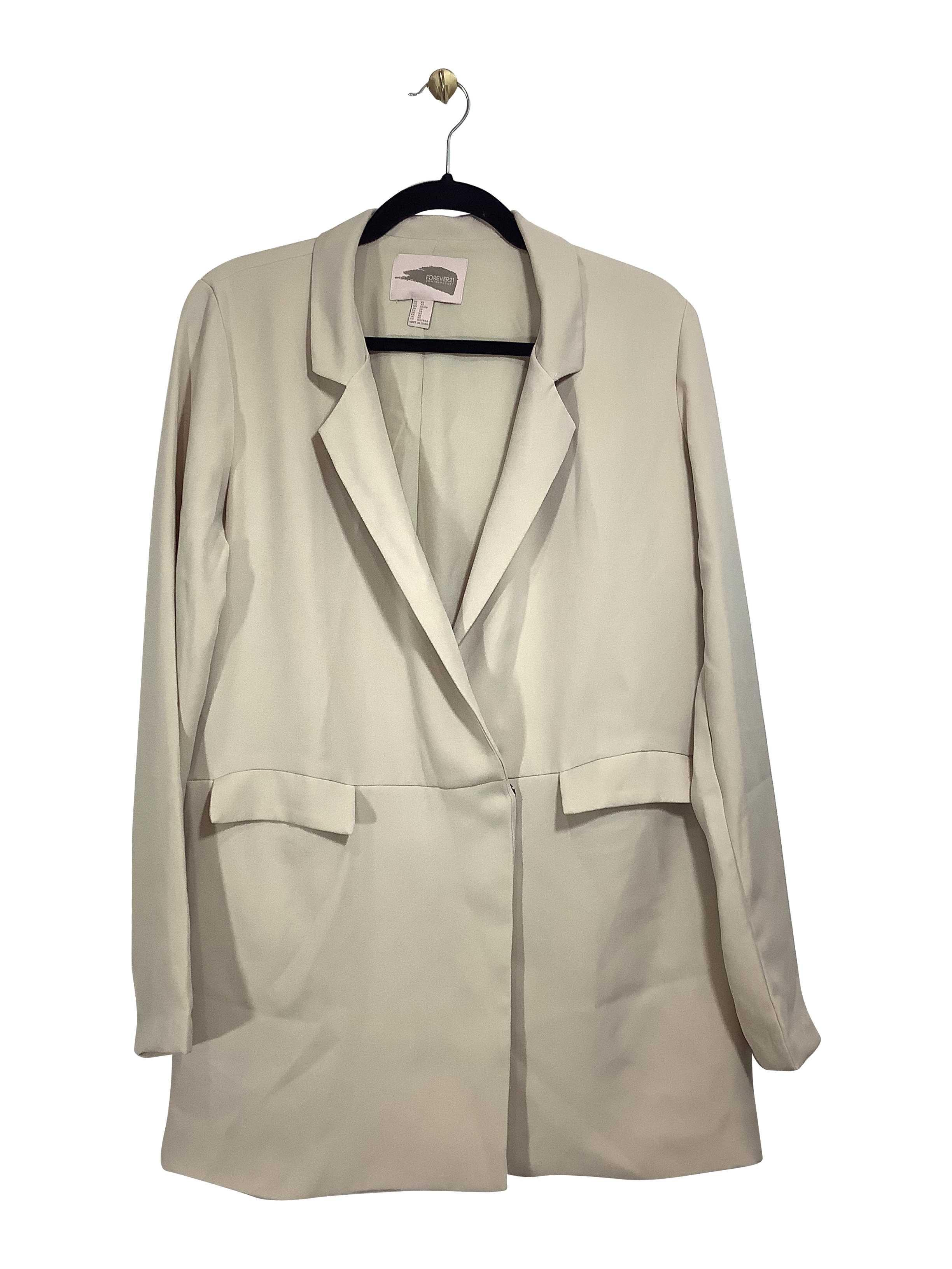 FOREVER 21 Stylish Regular Fit Beige Blazers - Size XS