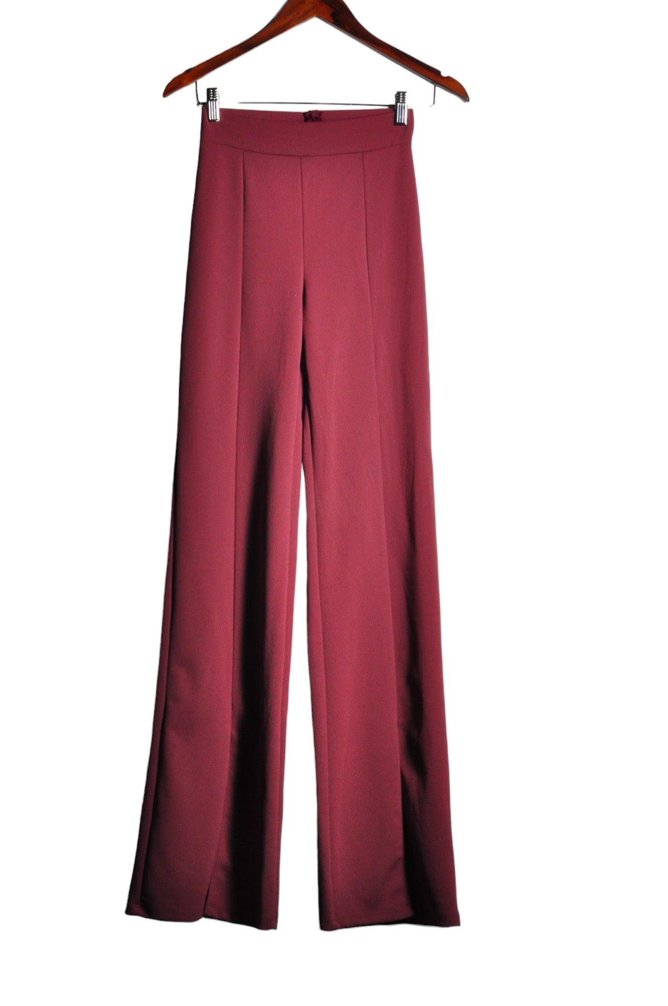 FASHION NOVA Stylish Women's Red Regular Fit Work Pants - Size S