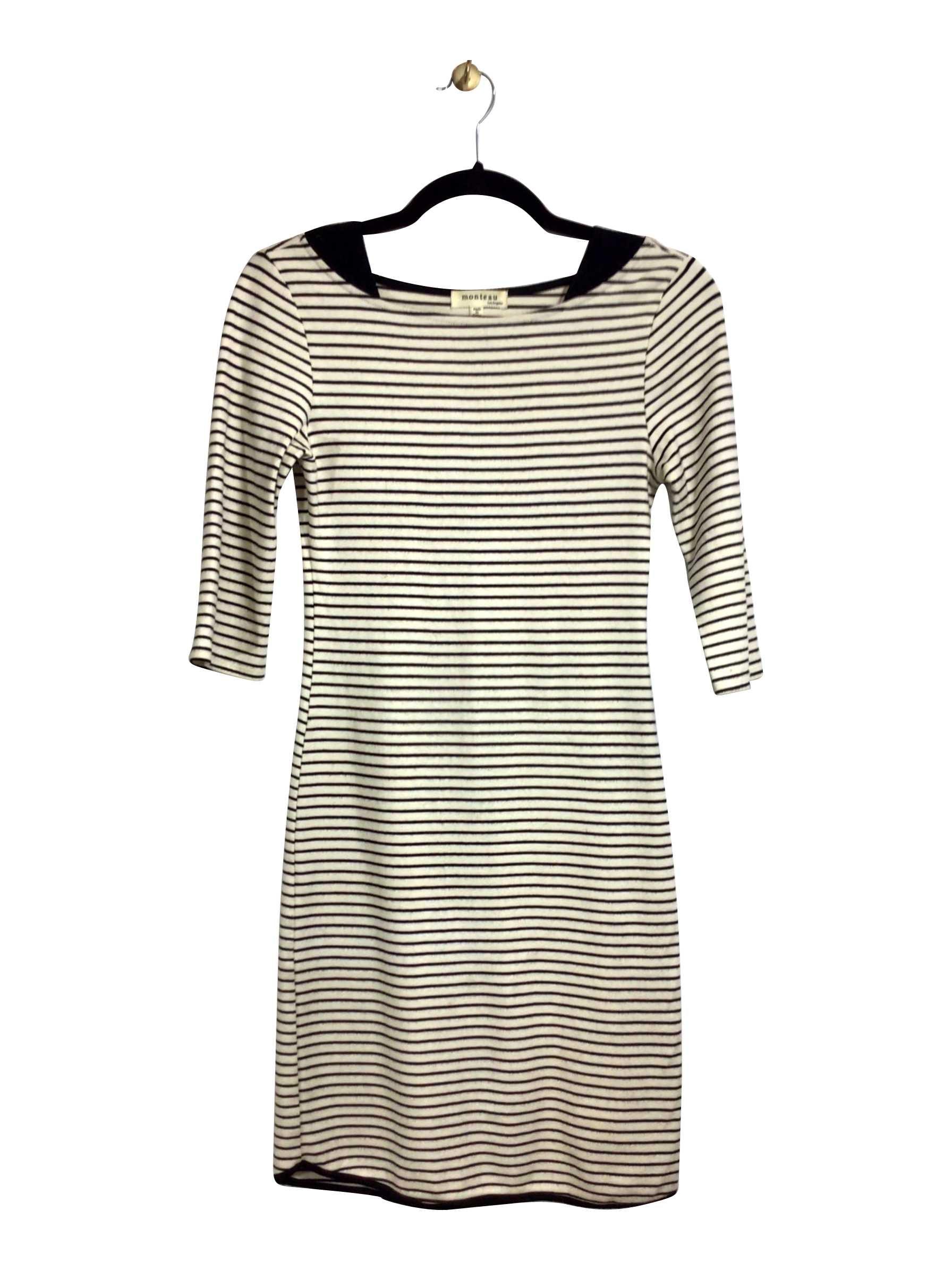 MONTEAU Chic Regular Fit White Midi Dress - Size M