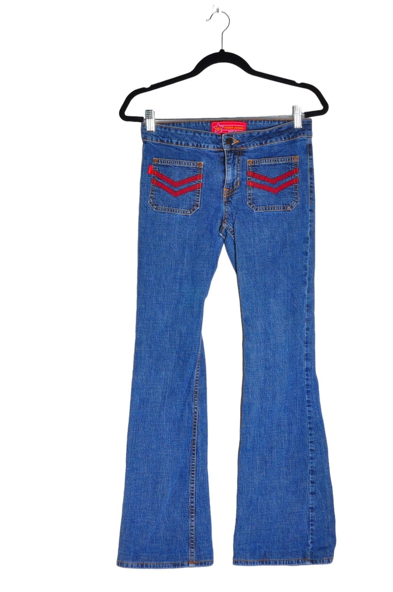 FEVER JEANS Women's Blue Regular Fit Straight-Legged Second-Hand Jeans - Size 29