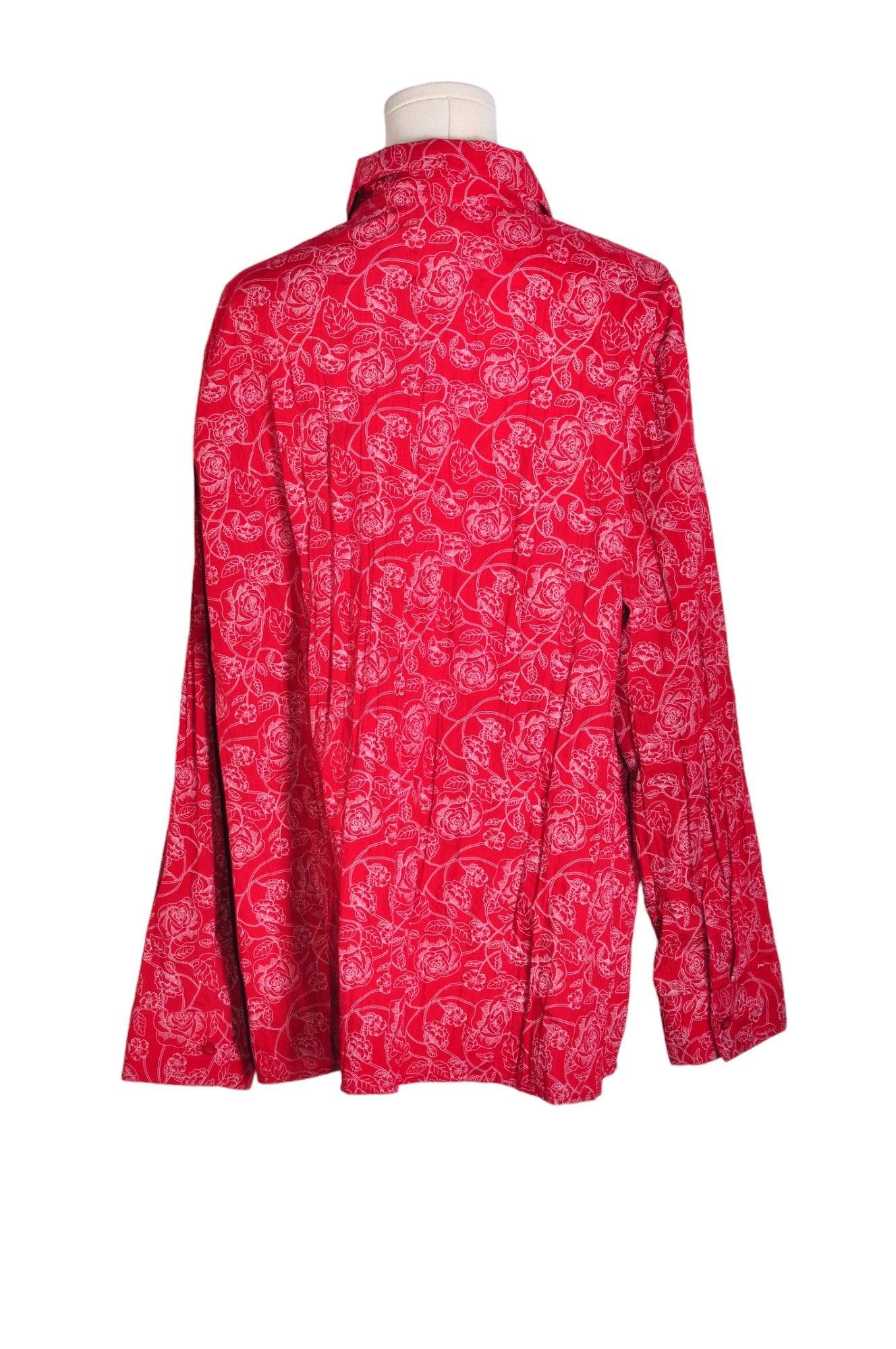 CARROLL REED Stylish Women's Red Regular Fit 2X Button Down Tops