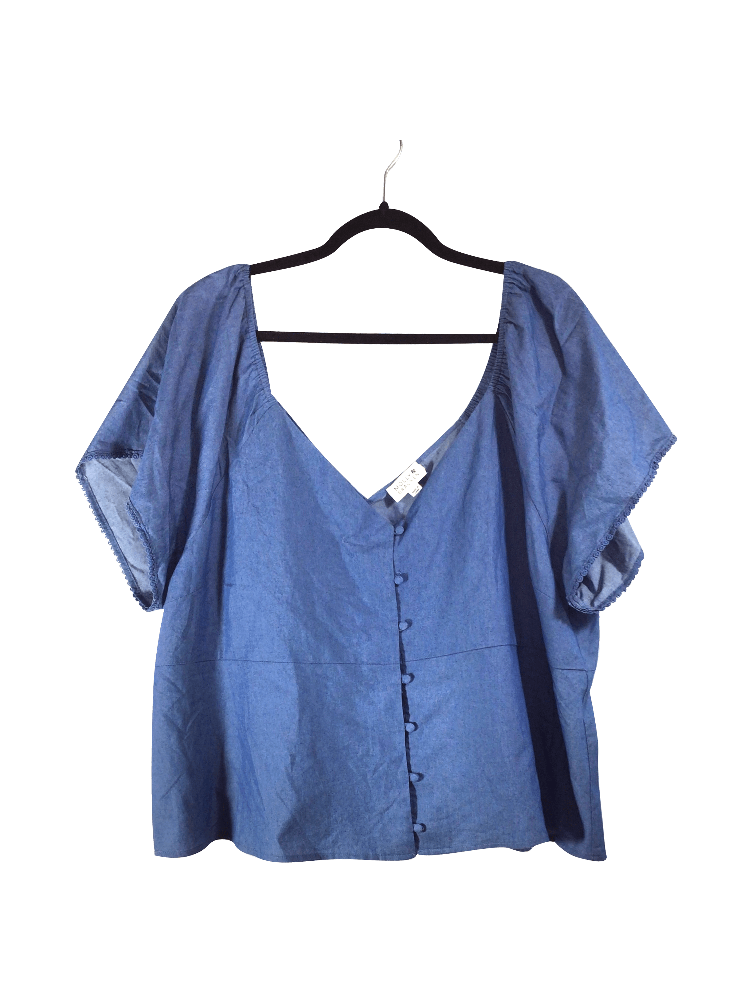 Stylish MOLLY BRACKEN Blue Regular - fit Women's Blouse in Size S