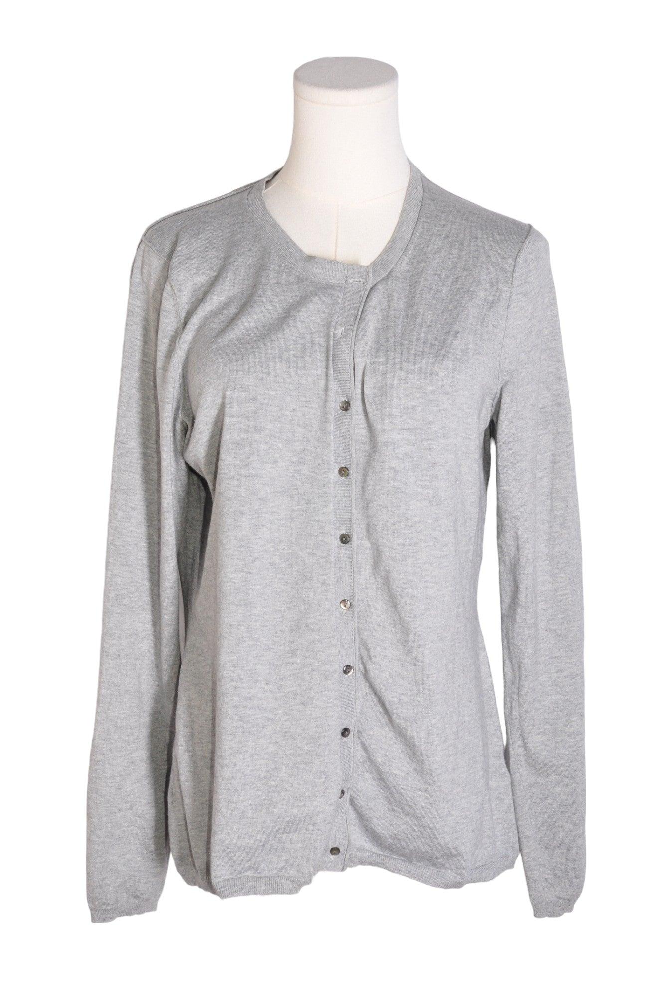 Stylish BANANA REPUBLIC Gray Regular-Fit Women's Long-Sleeve T-Shirt - Size L