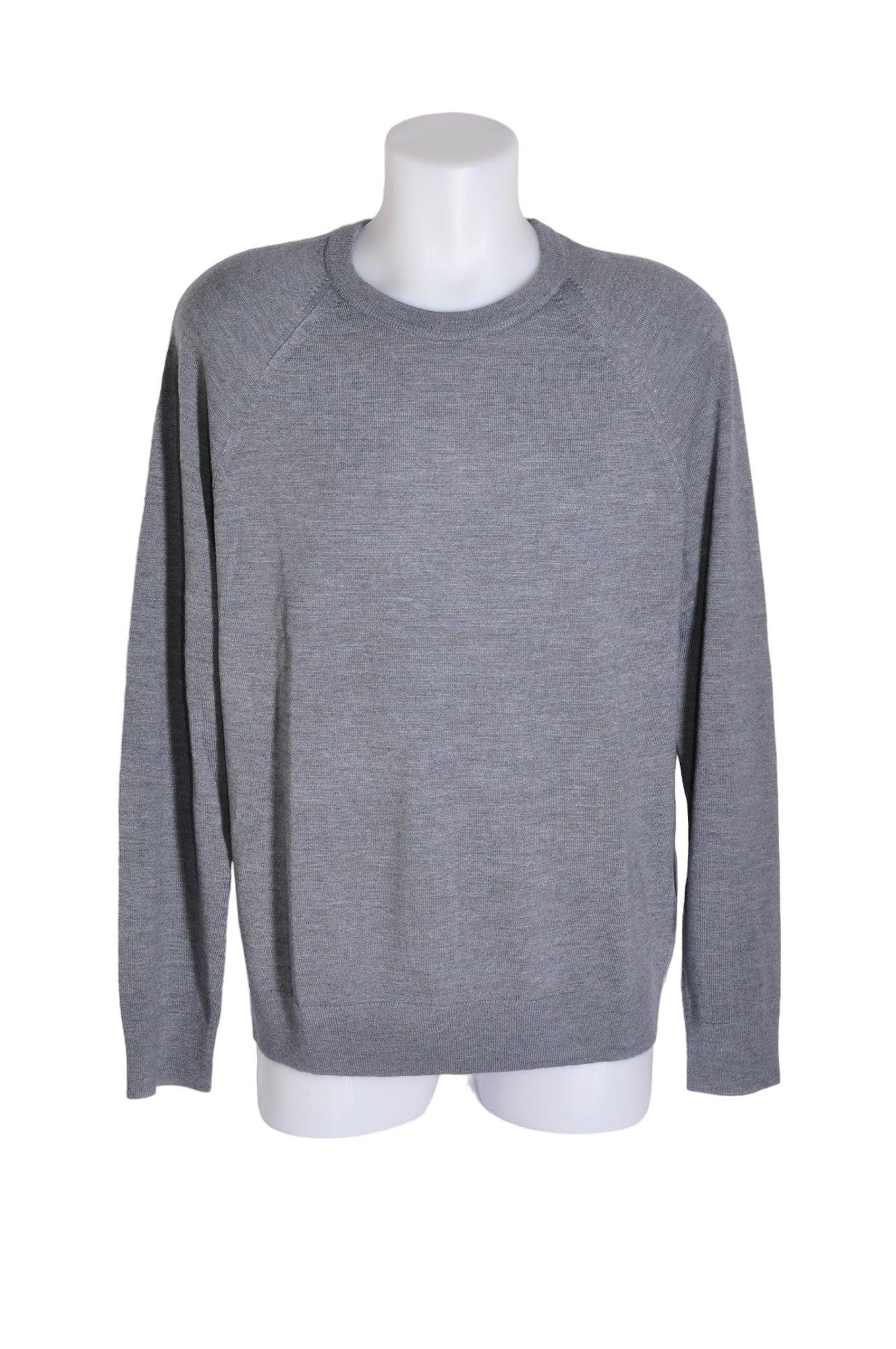 BANANA REPUBLIC Men's Stylish Gray Regular-Fit Long-Sleeve T-Shirts - Size L