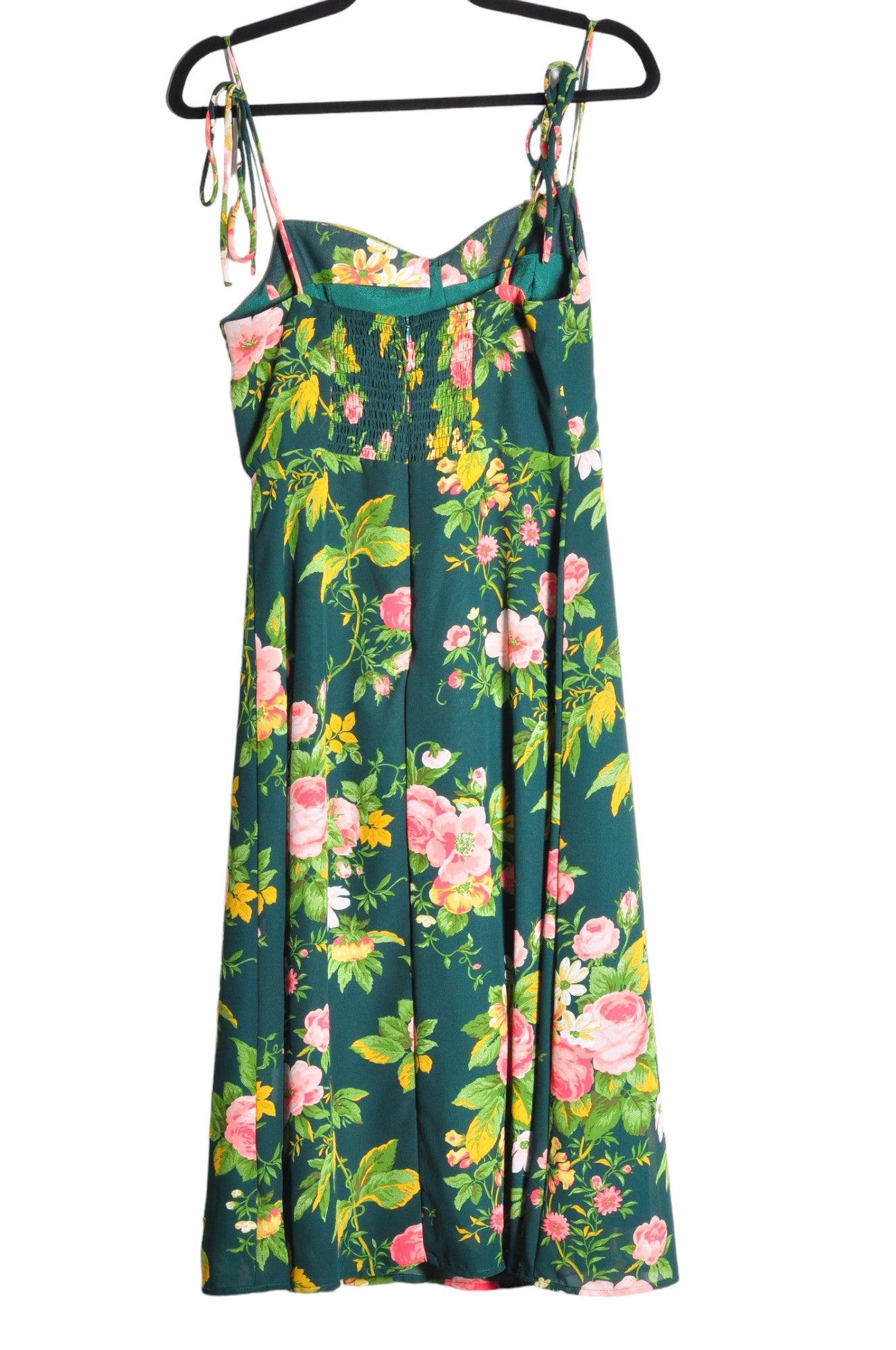 COMMENSE Stylish Women's Green Regular-Fit Shift Dress - Size M