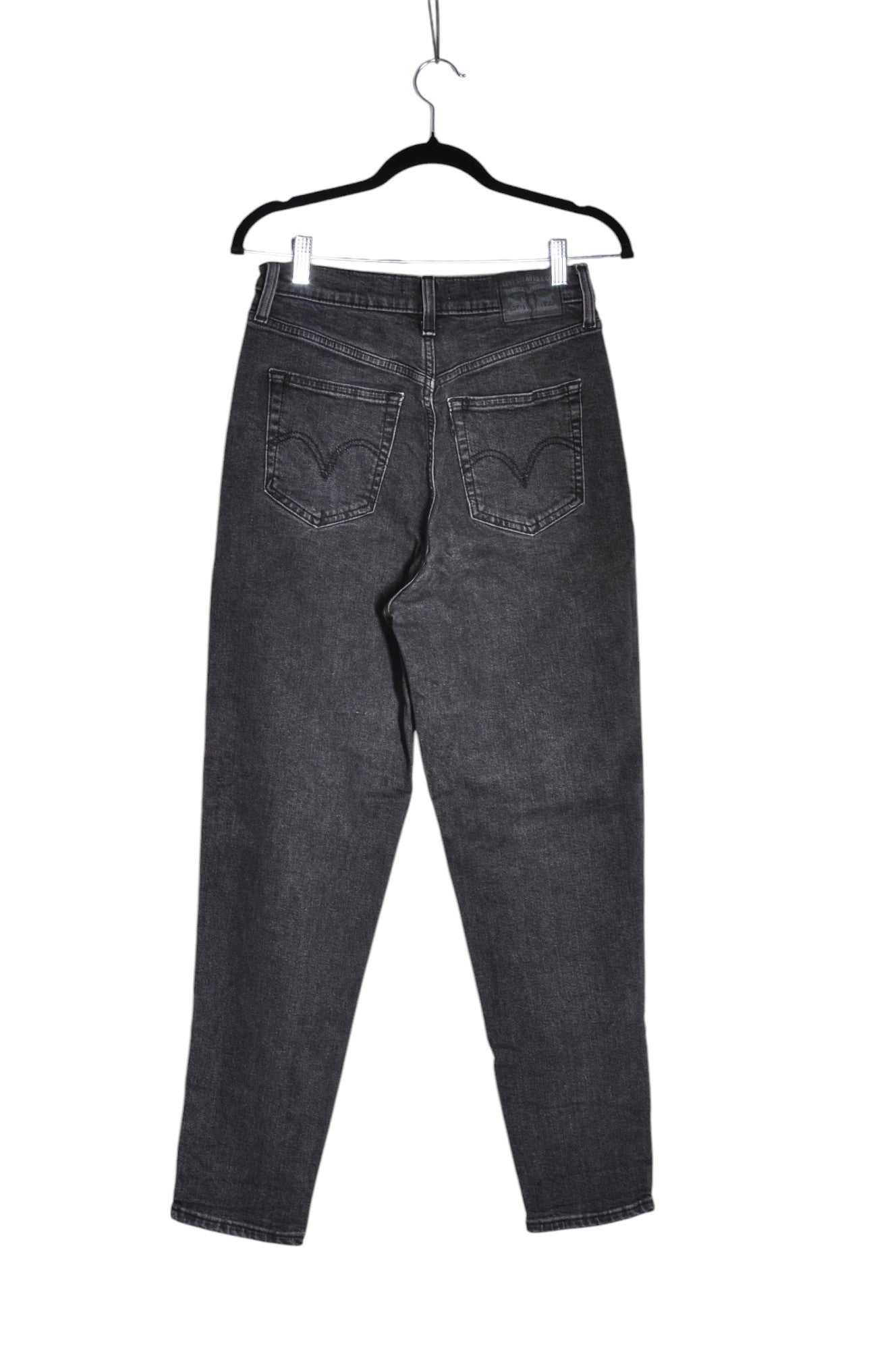 LEVI'S Stylish Women's Black Regular Fit Straight-Legged Second-Hand Jeans - Size 28