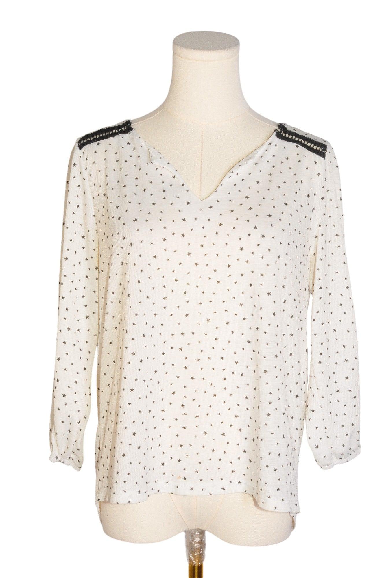 Stylish MISS LIBERTO White Regular Fit Women's Blouse - Size M