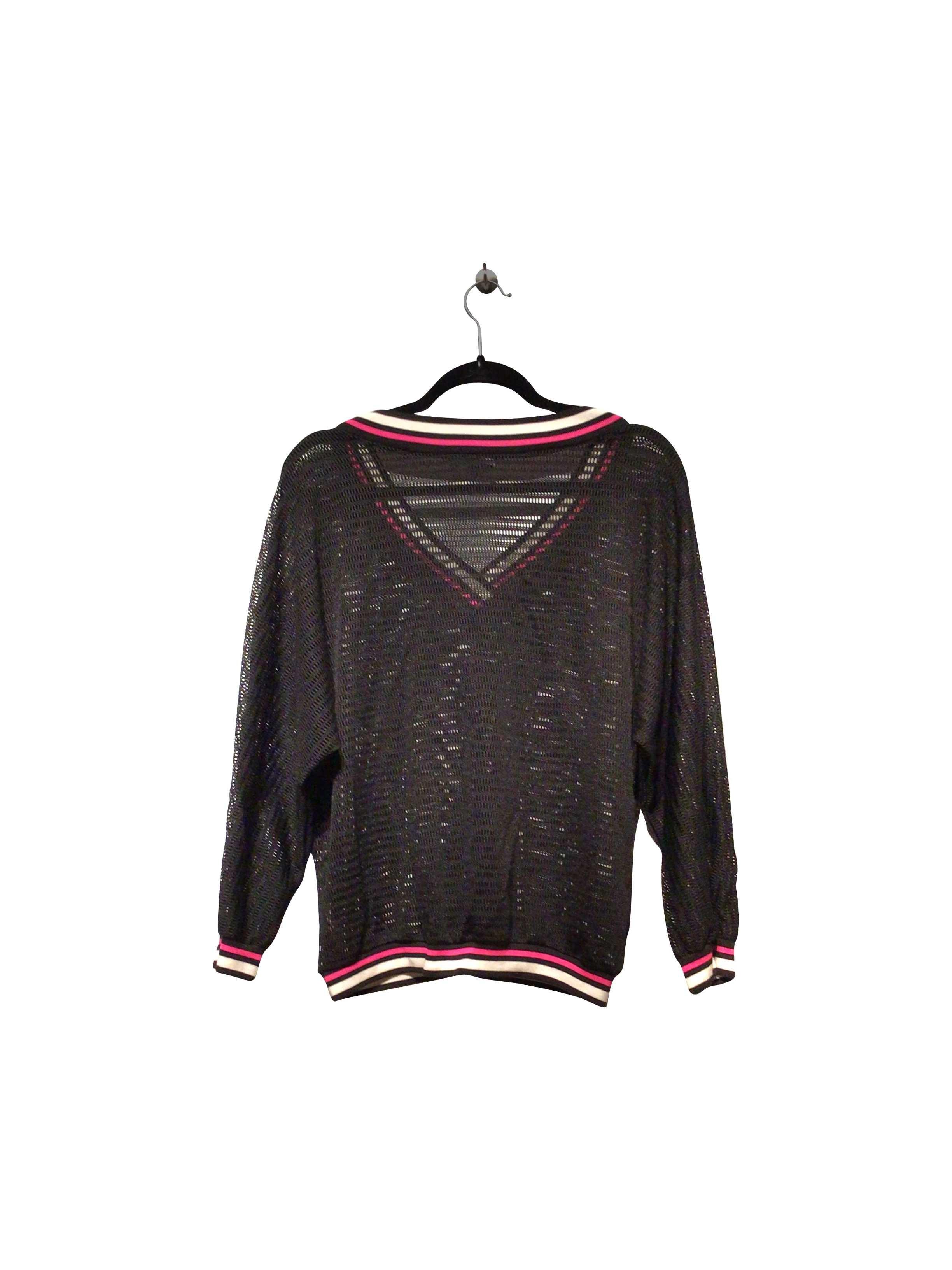 COLLECTIONS Stylish Regular Fit Black Long-Sleeved V-Neck T-Shirt - Size S