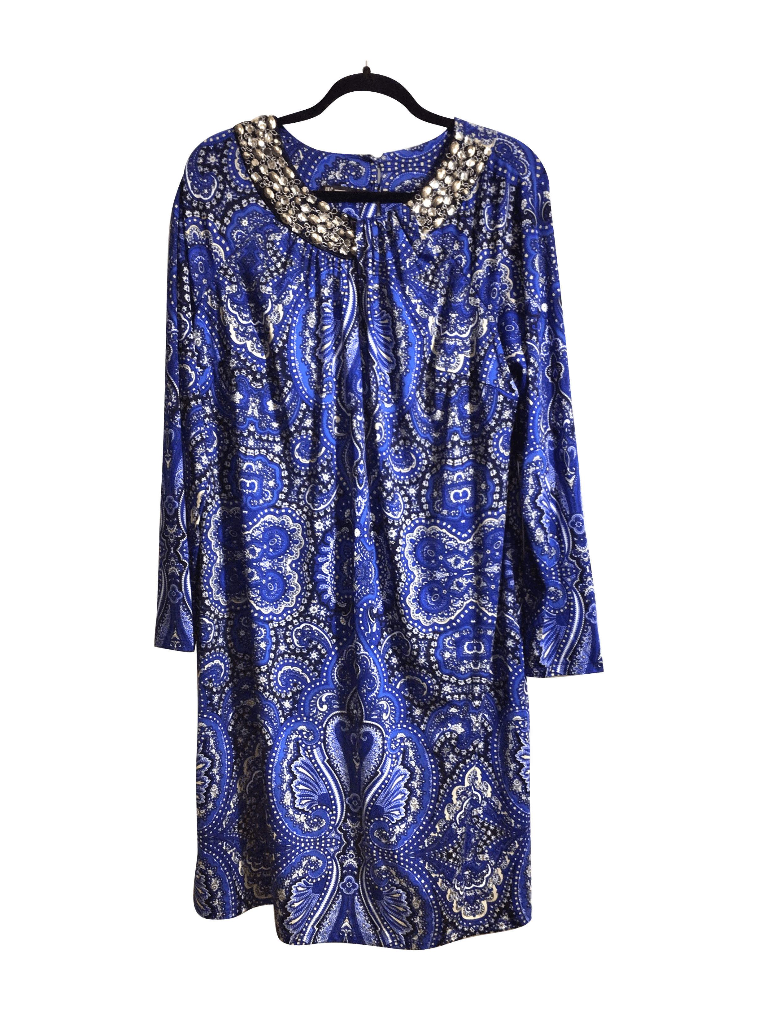 INTERNATIONAL CONCEPTS Stylish Women's Blue Regular Fit Midi Dress - Size L