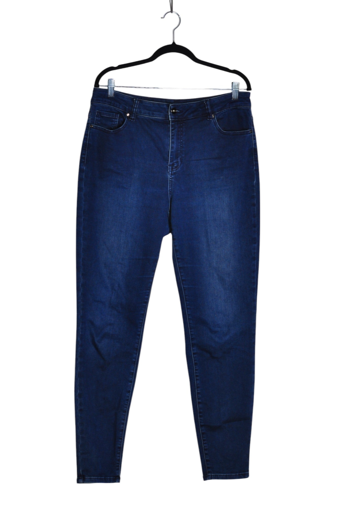 CHARLIE Stylish Women's Blue Straight-Legged Regular Fit Jeans - Size 12