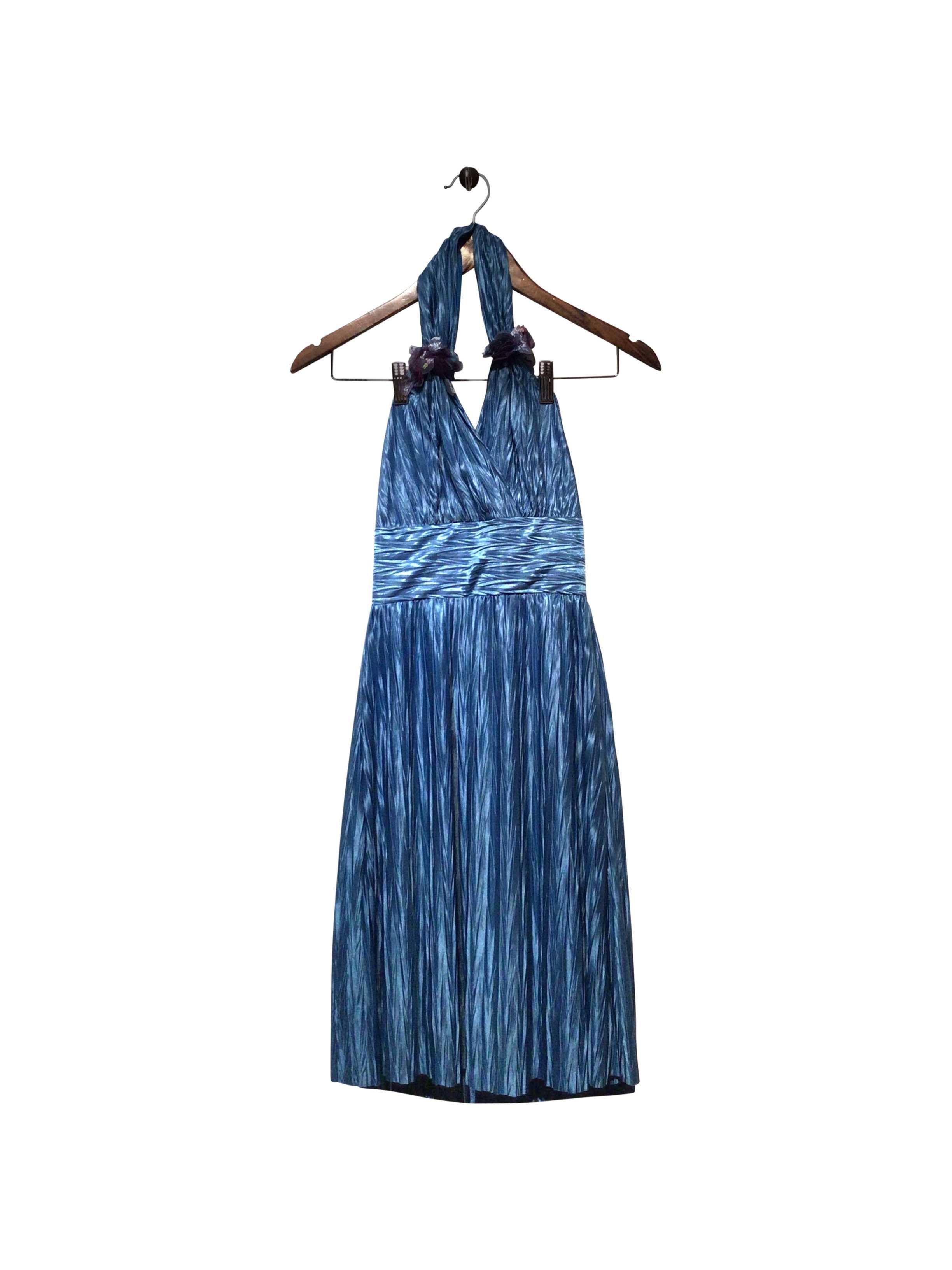 Fashionable Second - hand Blue Regular Fit Ankle - Length Sleeveless Shift Dress - Size S