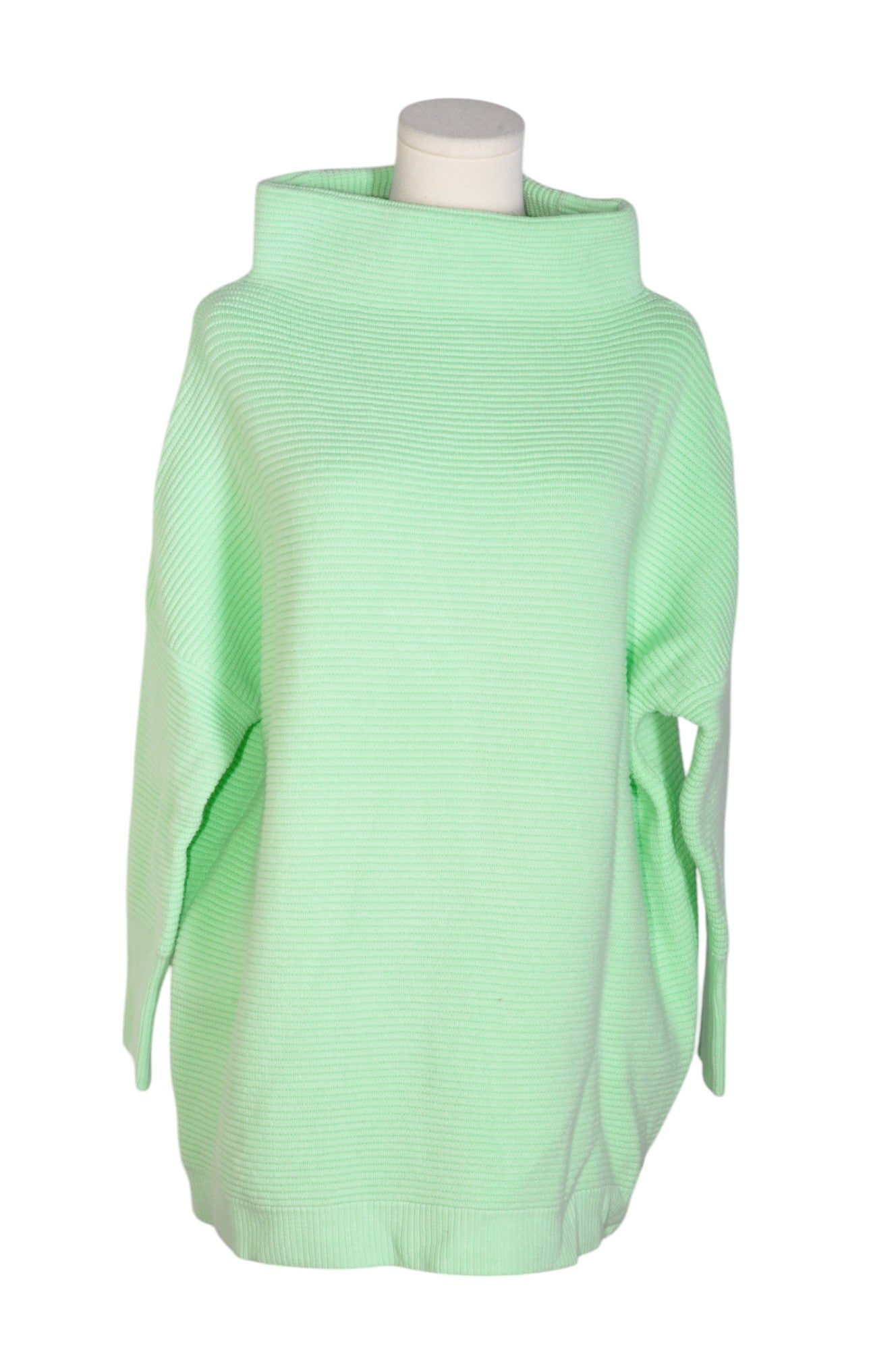 MONK & LOU Stylish Women's Green Regular Fit Turtleneck Top - Size M